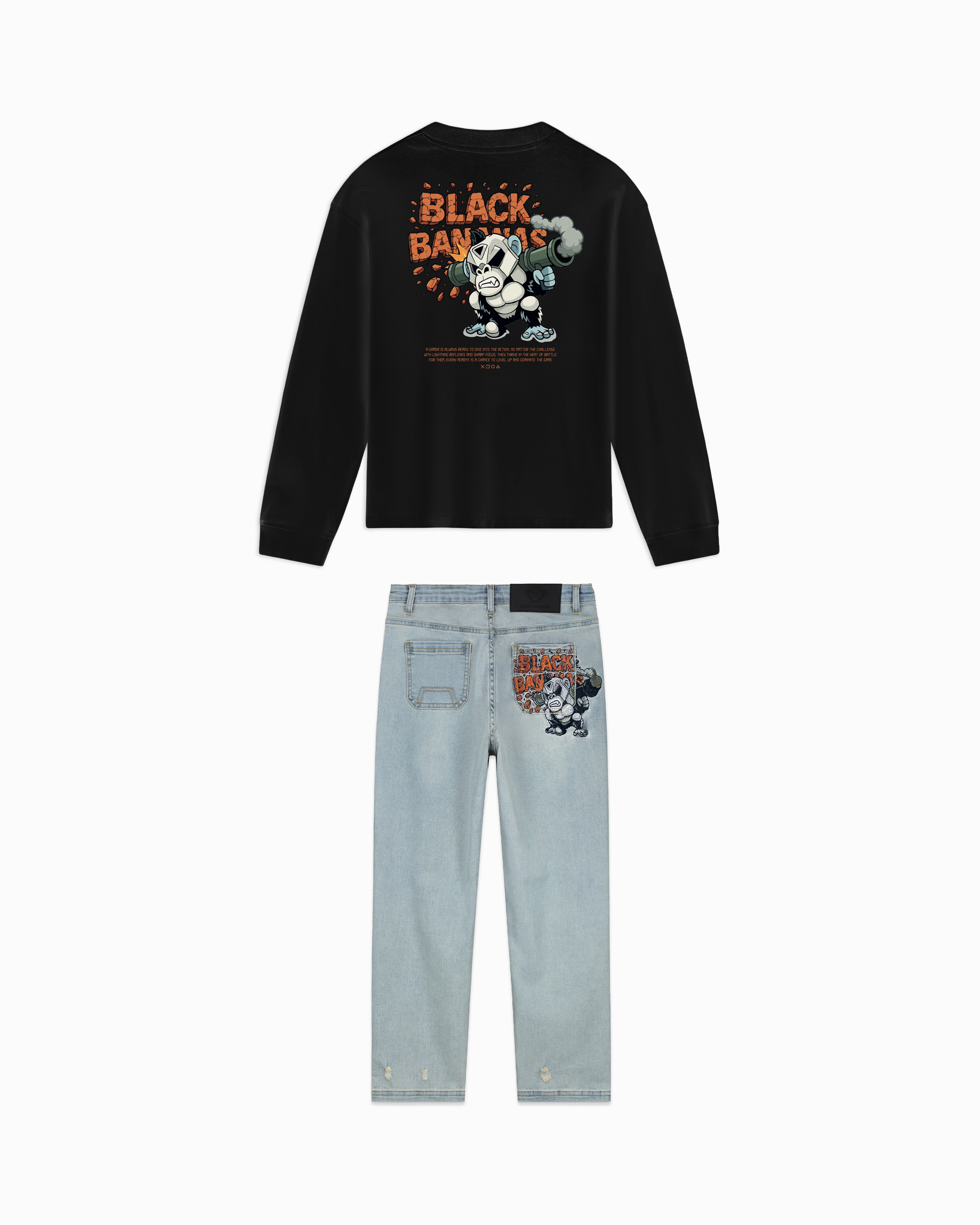 KINDEREN EXPLODE LONGSLEEVE SET | ZWART