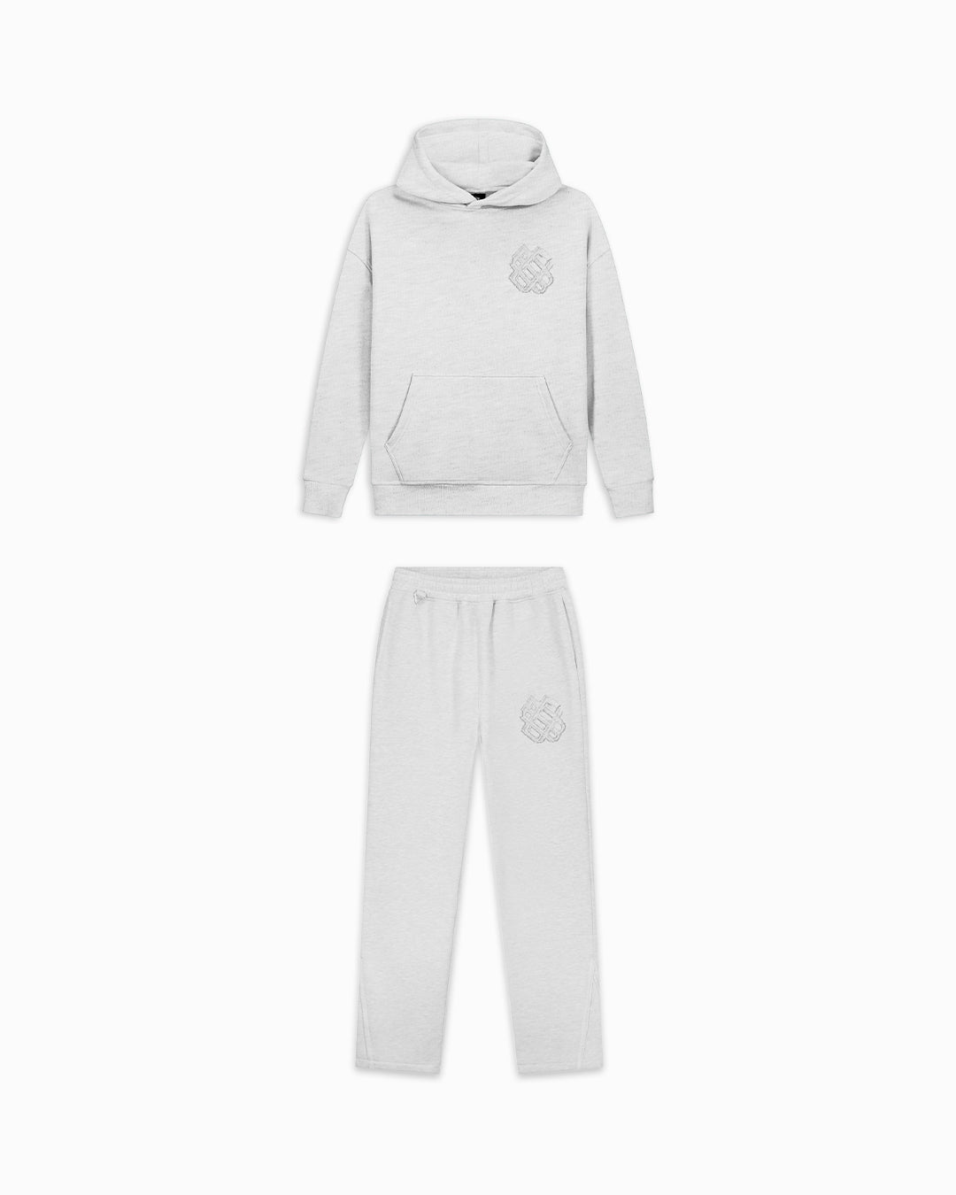 KIDS RIPPED MONOGRAM SWEATSUIT | Grijs gemêleerd