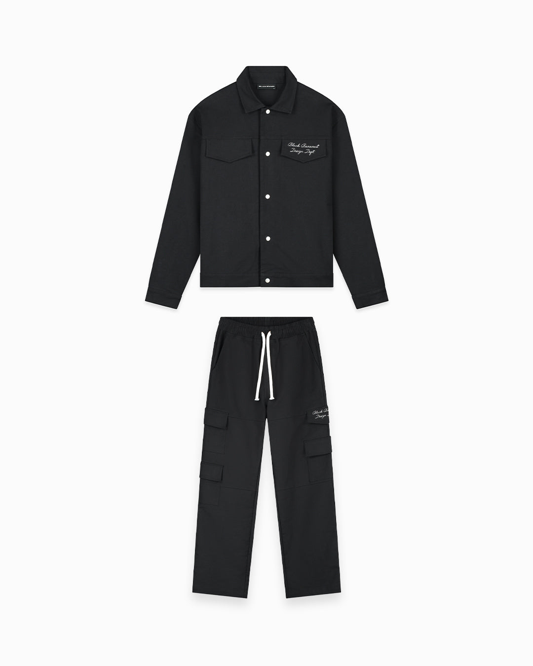 TWILL RIPPED SET | Zwart