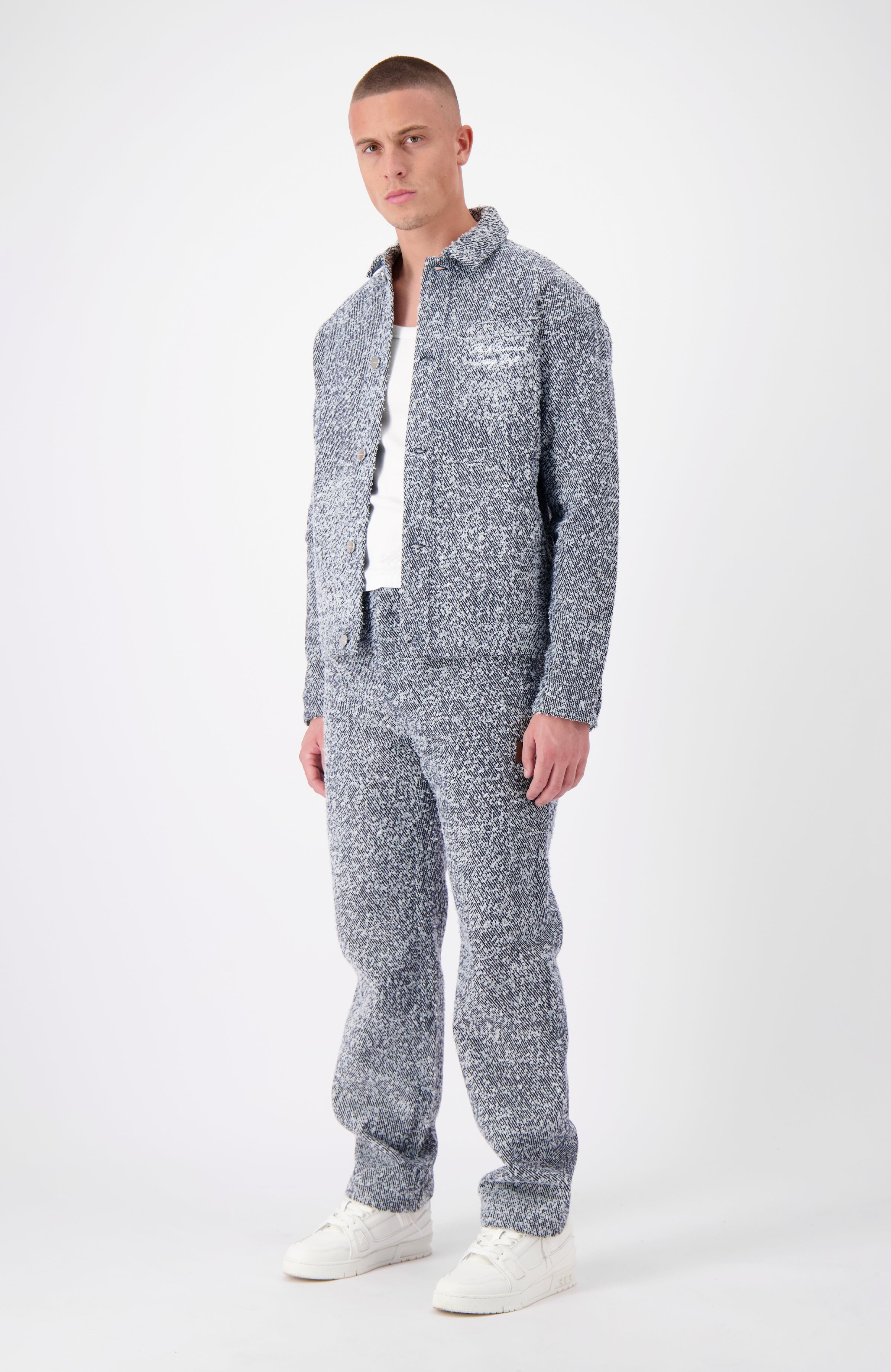 BOUCLE CARPENTER JACKET | Blauw