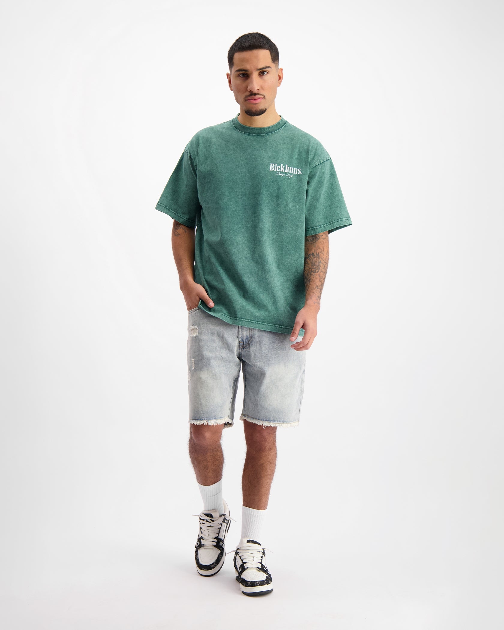 BRUSH T-SHIRT | Donkergroen