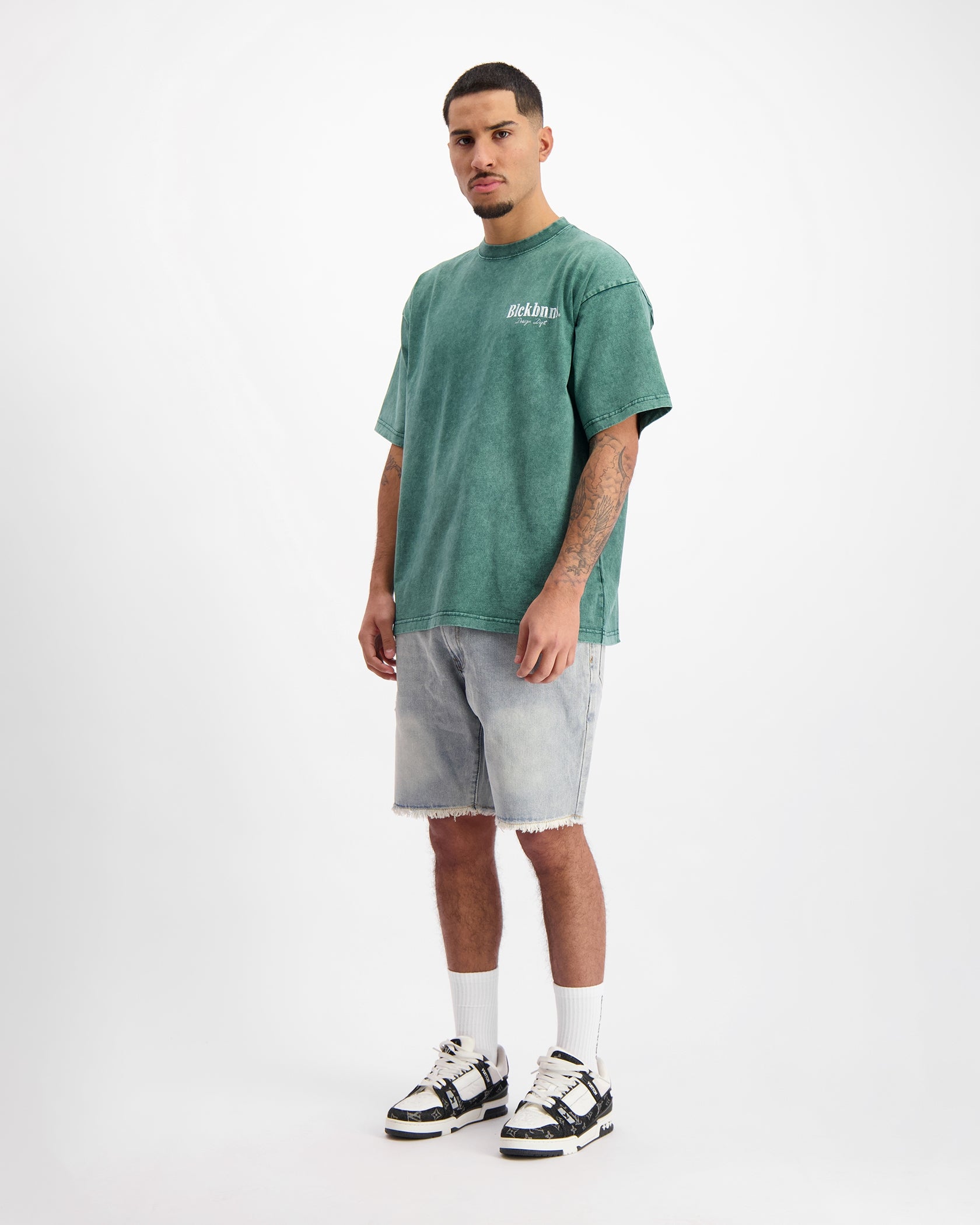 BRUSH T-SHIRT | Donkergroen