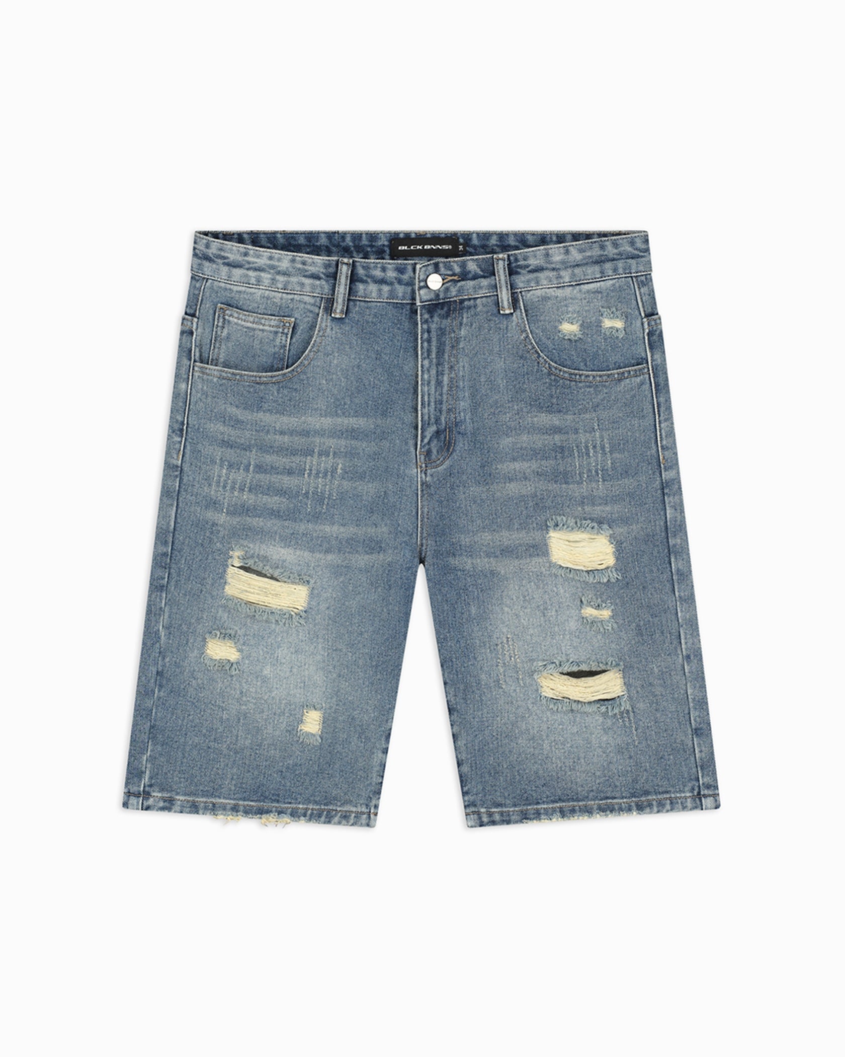 DISTRESSED DENIM SHORTS | Blauw