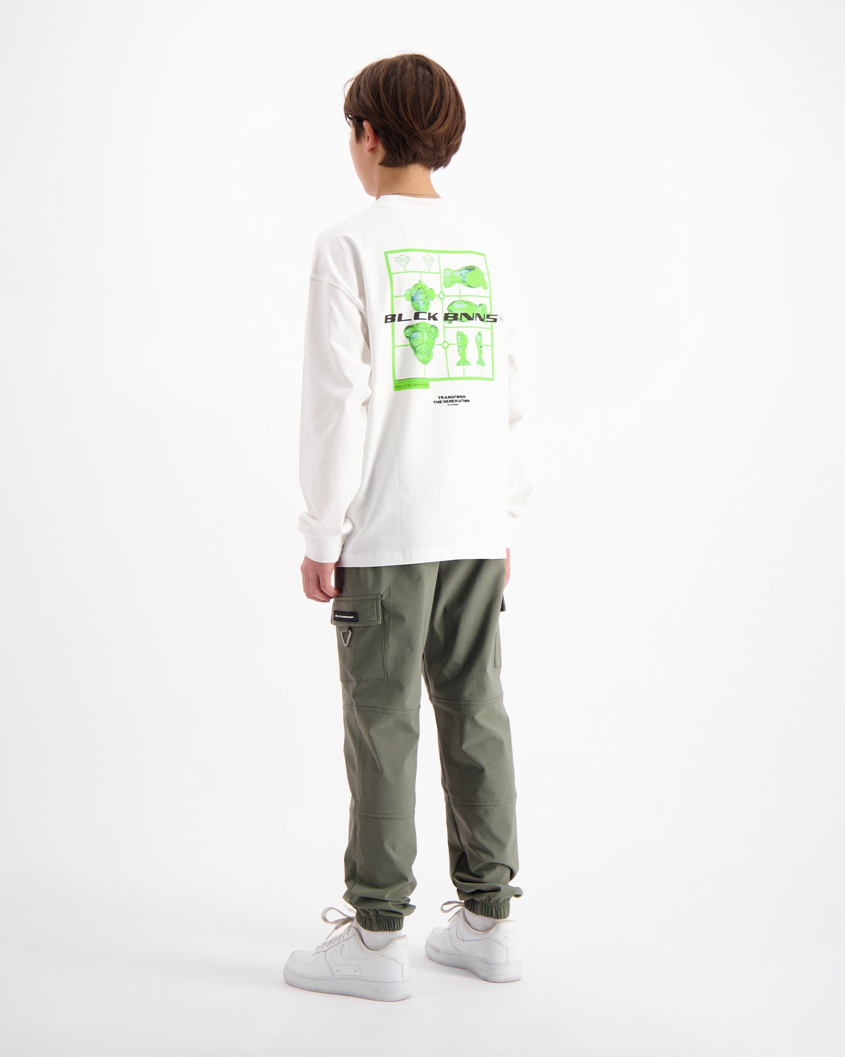 KIDS ACTIEFIGUUR LONGSLEEVE T-SHIRT | Wit