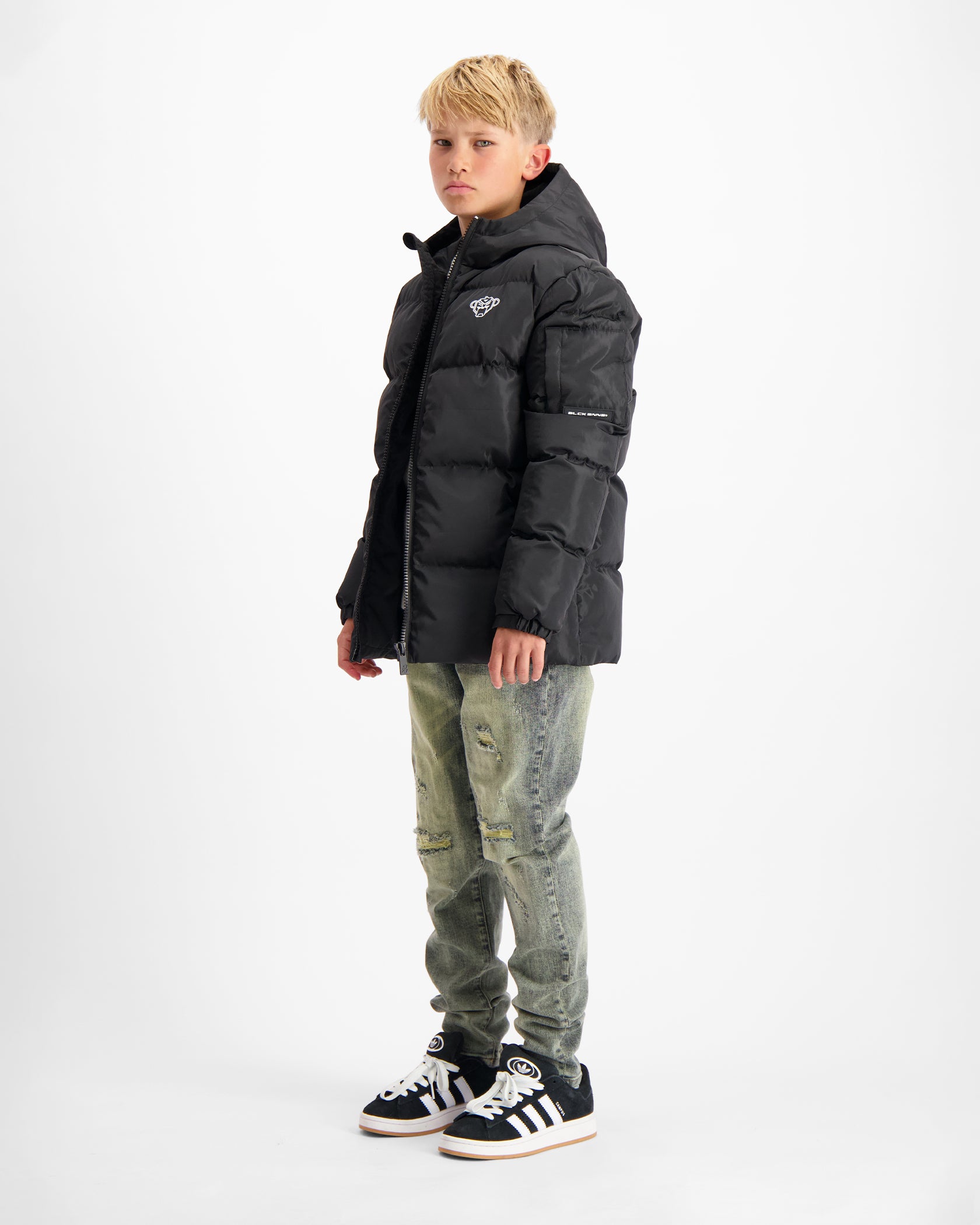 KINDER CONVOY PUFFER JACK | ZWART
