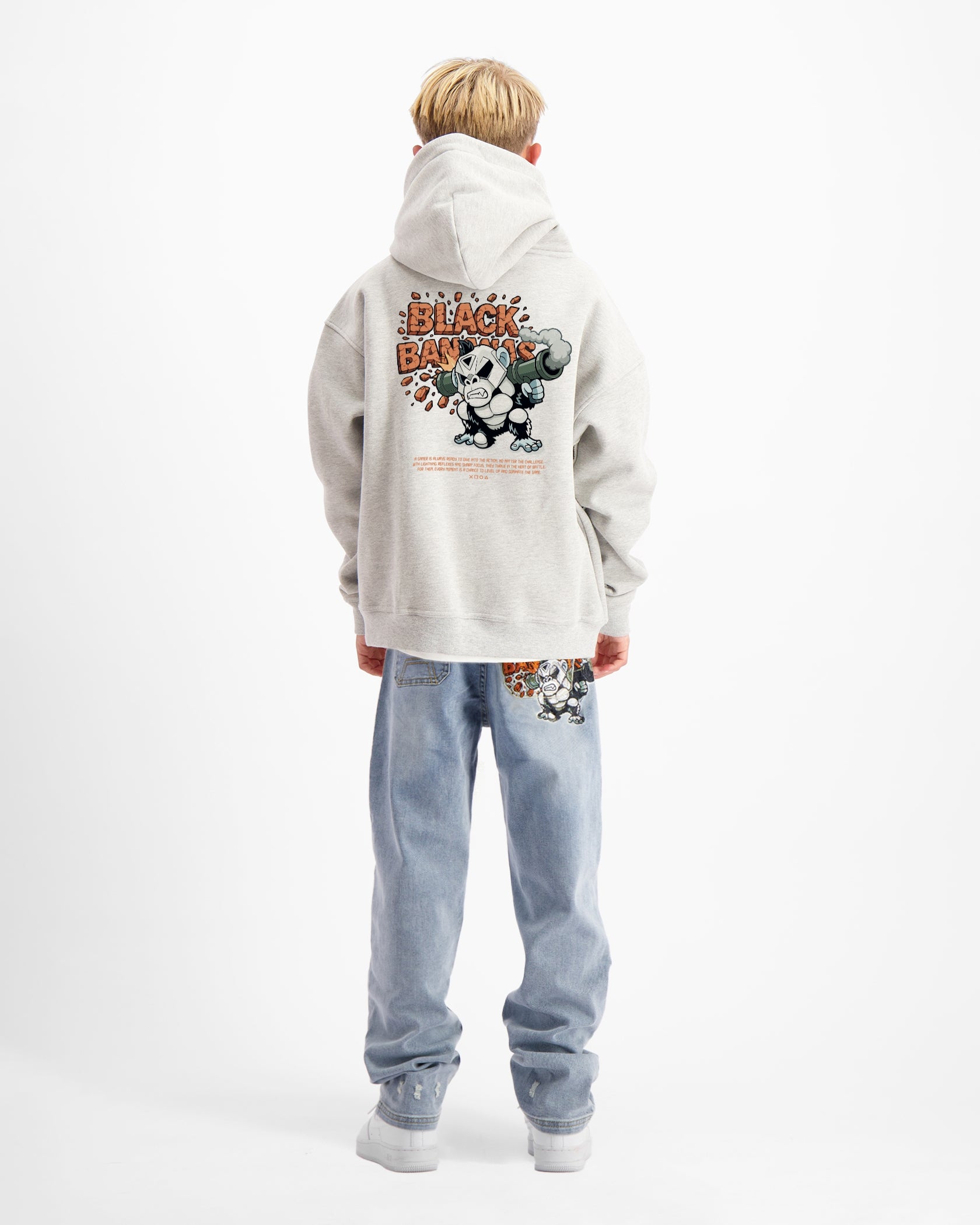 KIDS EXPLODE HOODIE | Grijs gemêleerd
