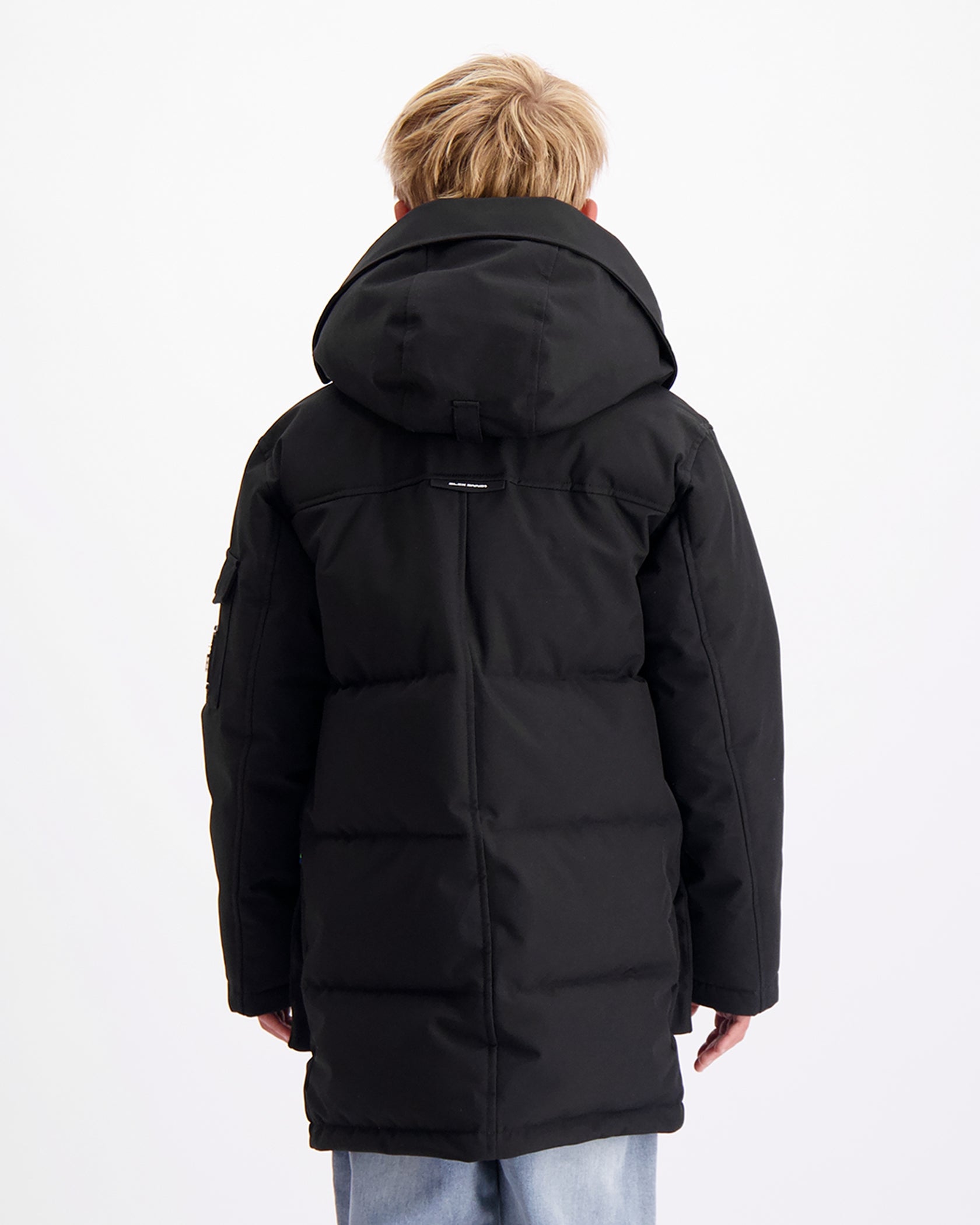KIDS PLATE PARKA JACKET | Zwart