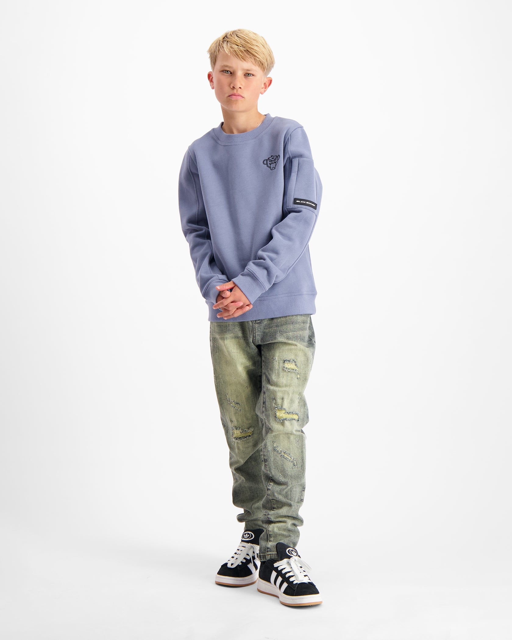 KIDS PLATE SWEATER | Blauw