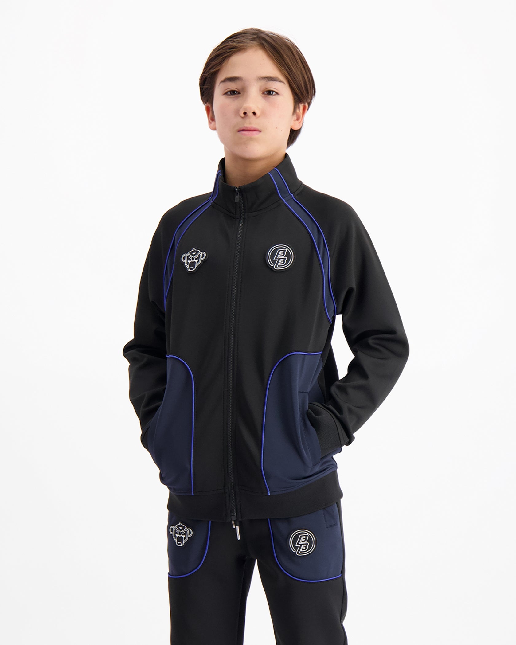 KIDS TEAR TRACKTOP | Zwart