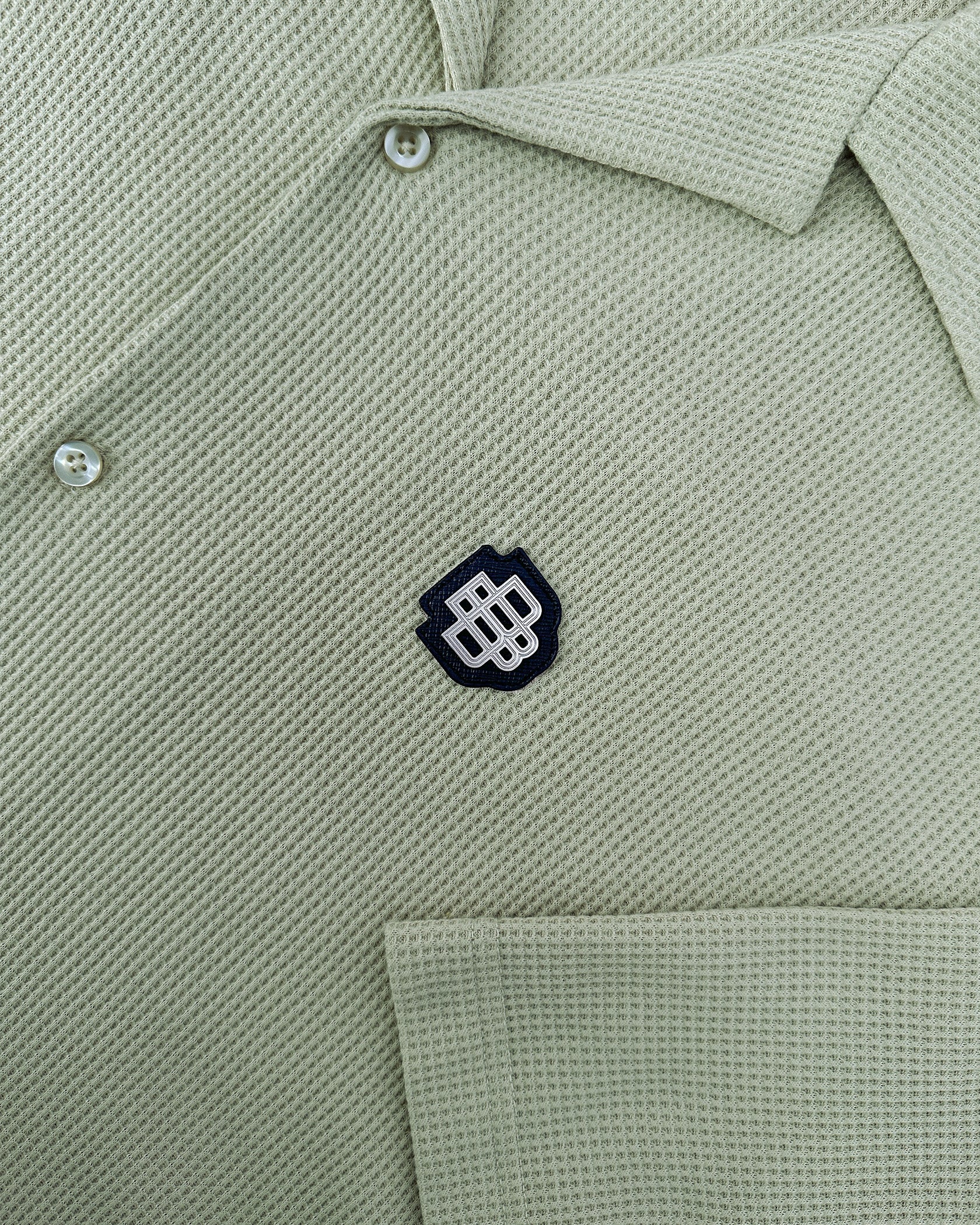 MONOGRAM WAFFLE SHIRT | Groen