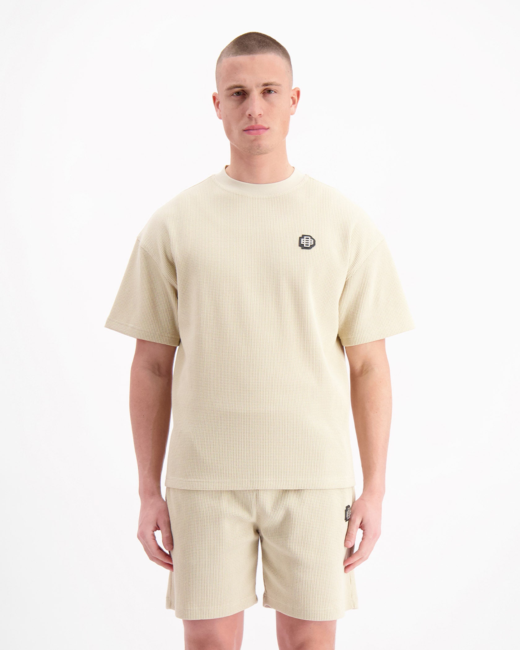 MONOGRAM WAFFLE T-SHIRT | Beige