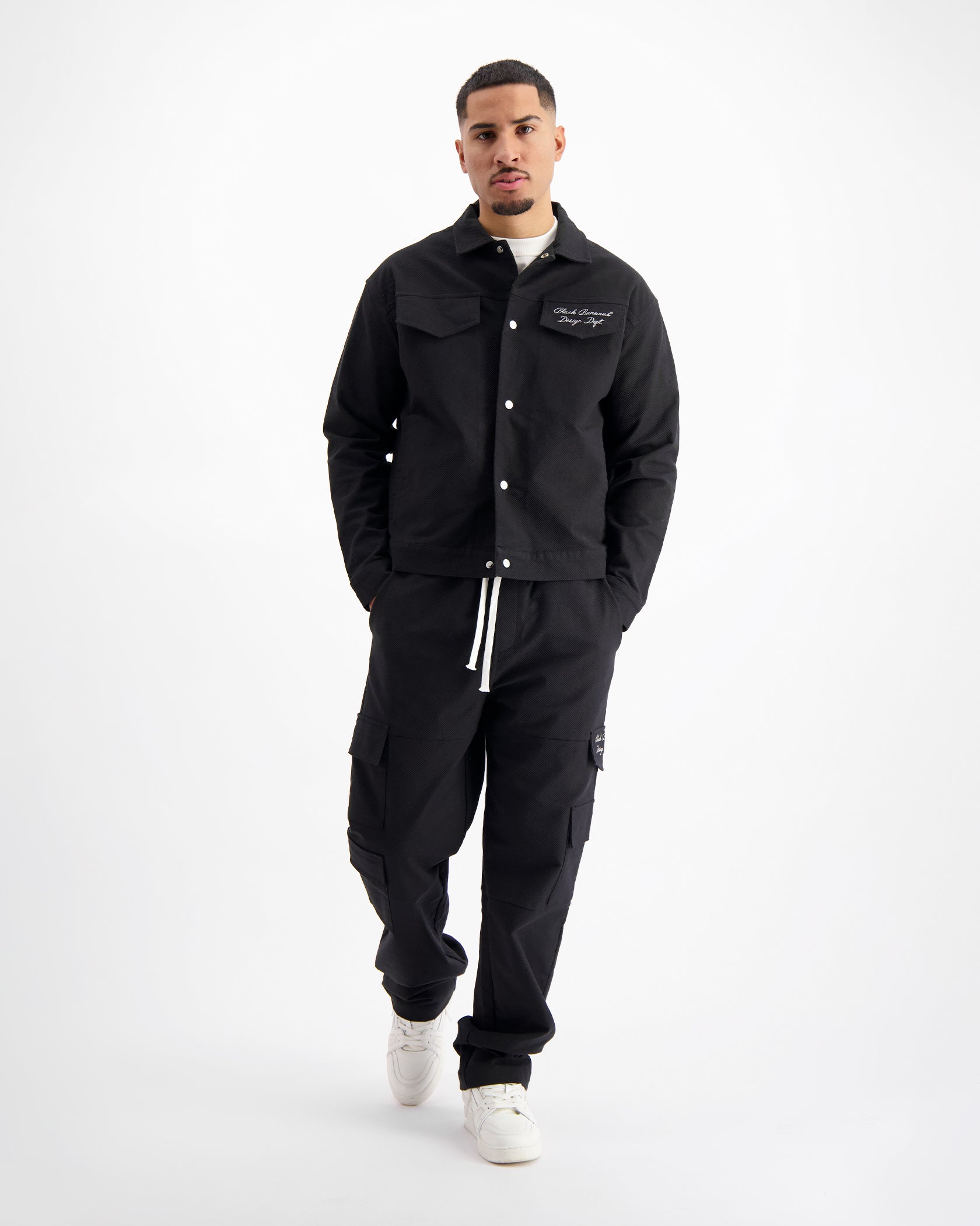 TWILL RIPPED SET | Zwart