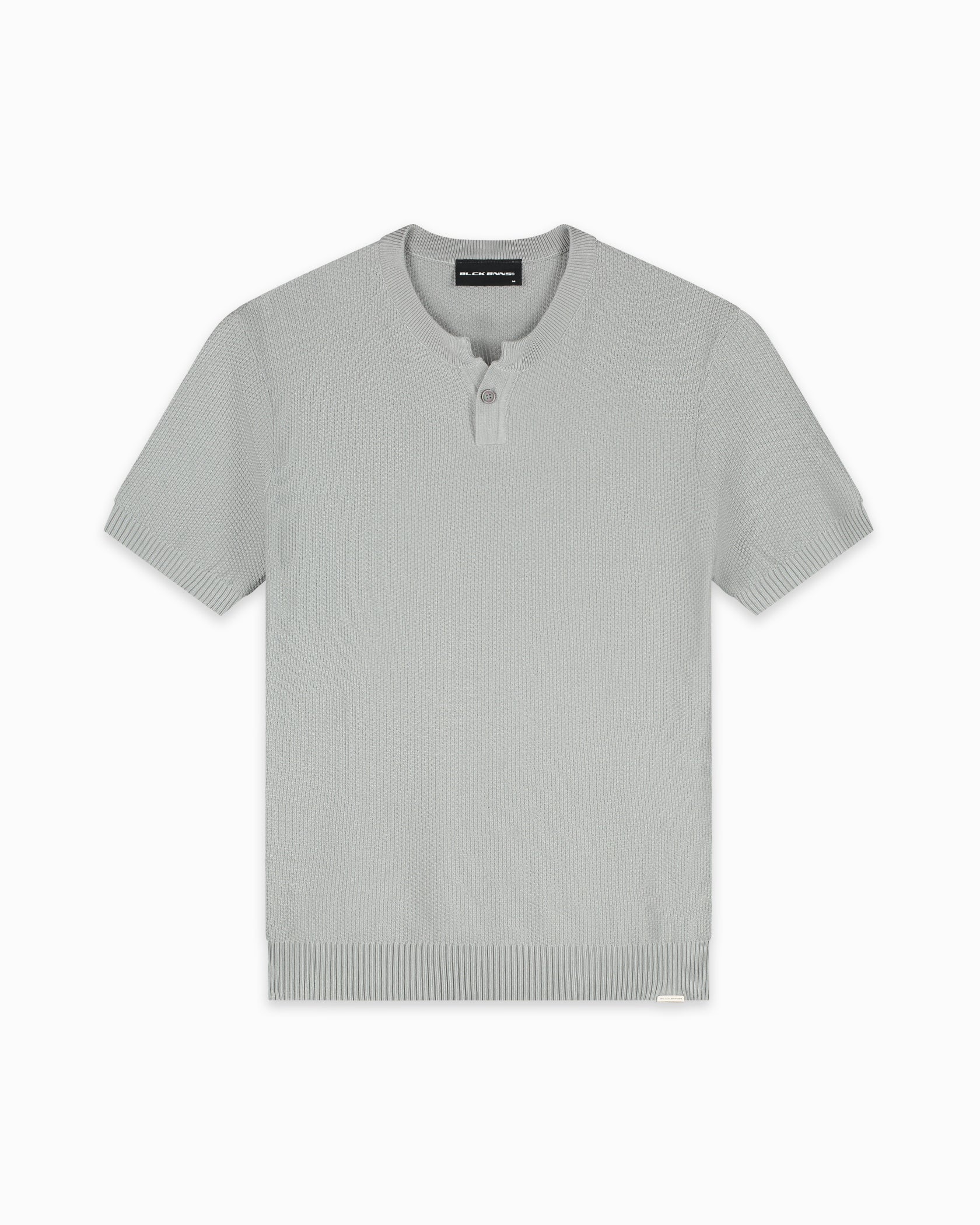 WAFEL KNIT HENLEY | Grijs