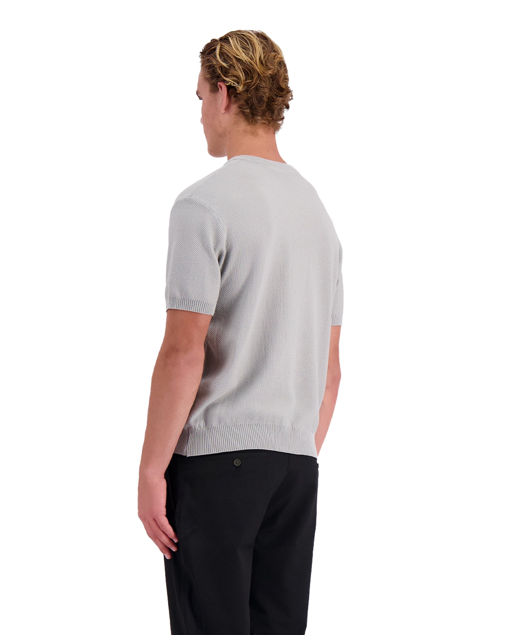 WAFEL KNIT HENLEY | Grijs