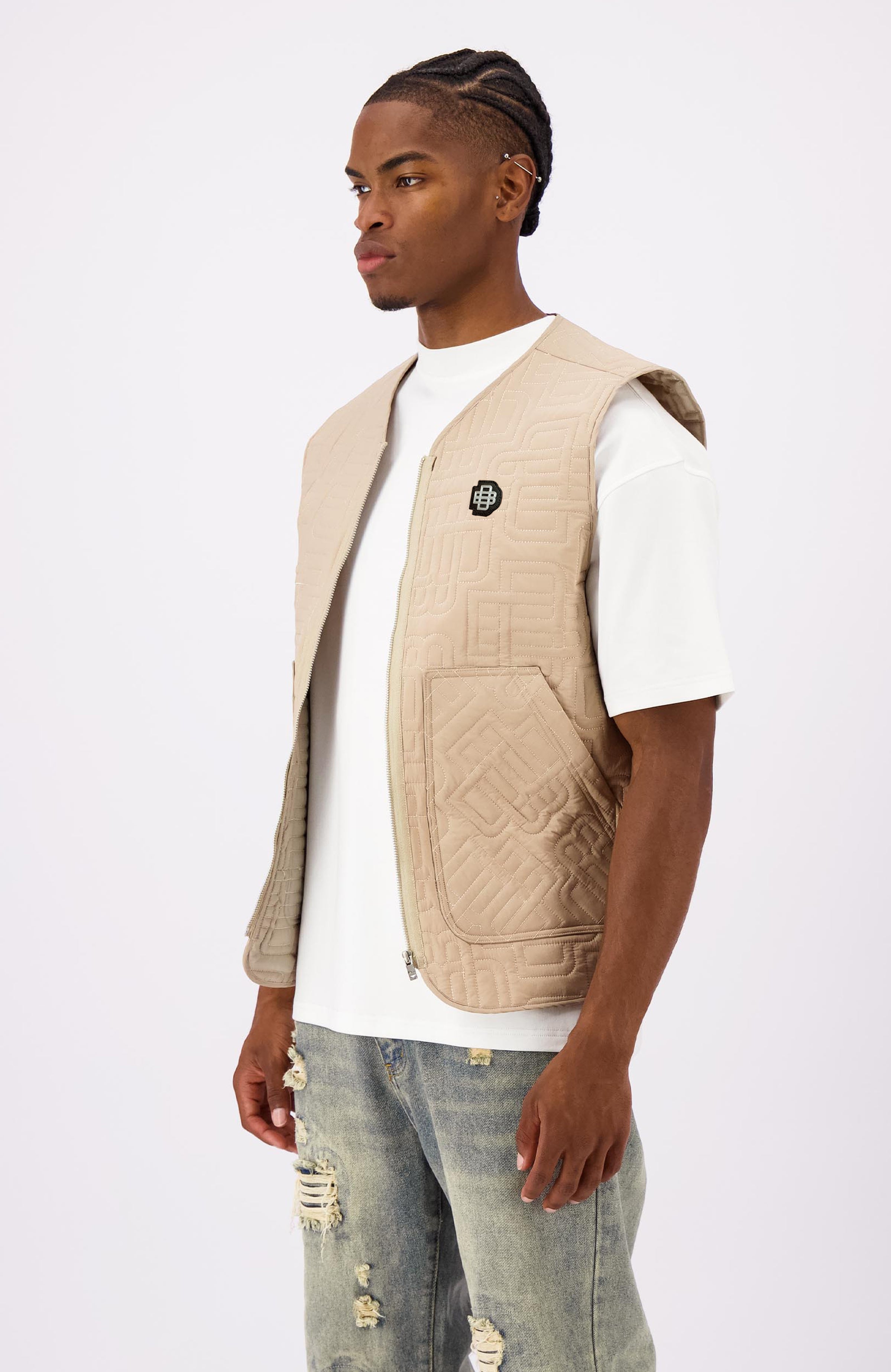 MONOGRAM QUILTED VEST | Bruin
