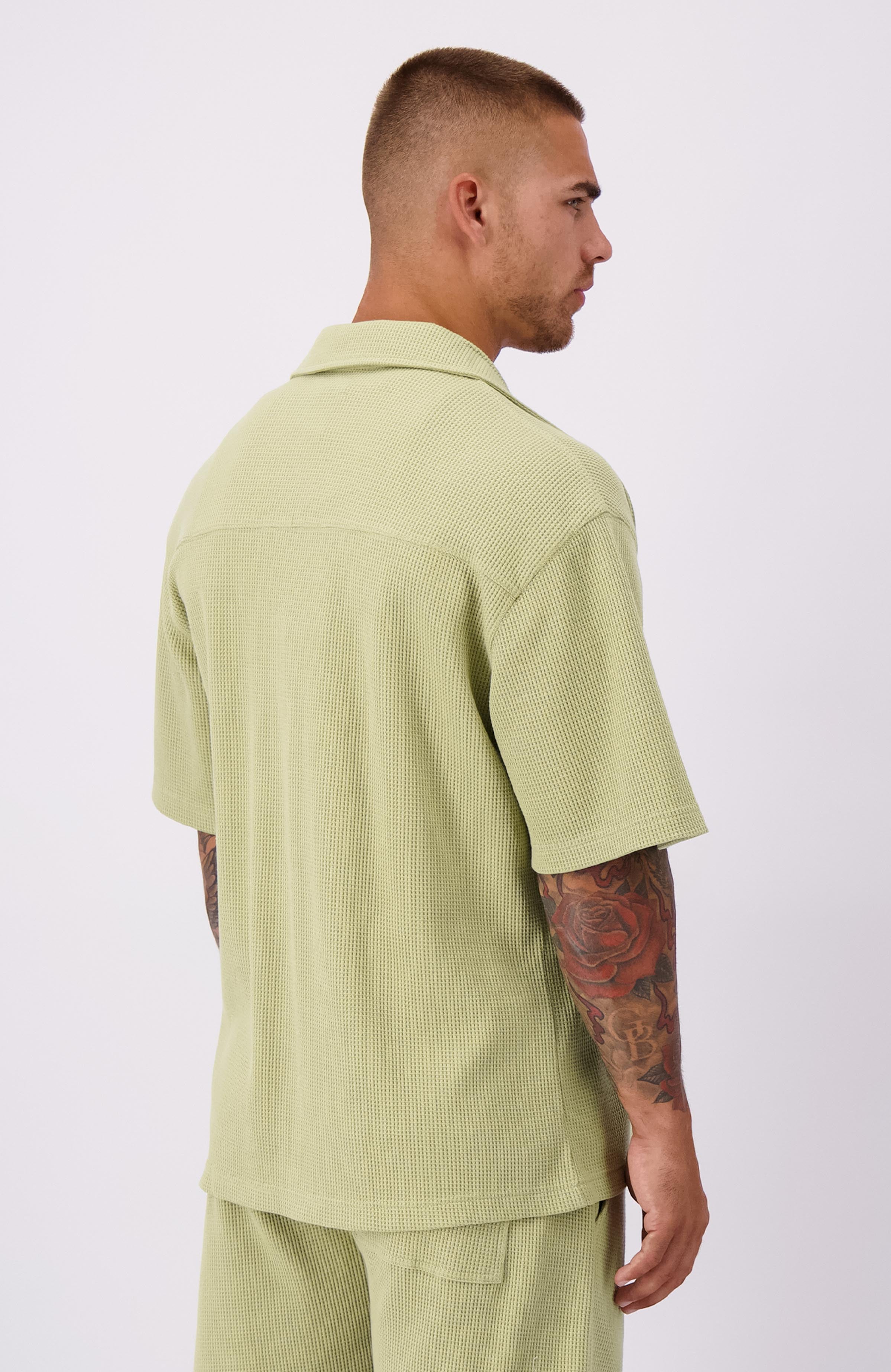 MONOGRAM WAFFLE SHIRT | Groen