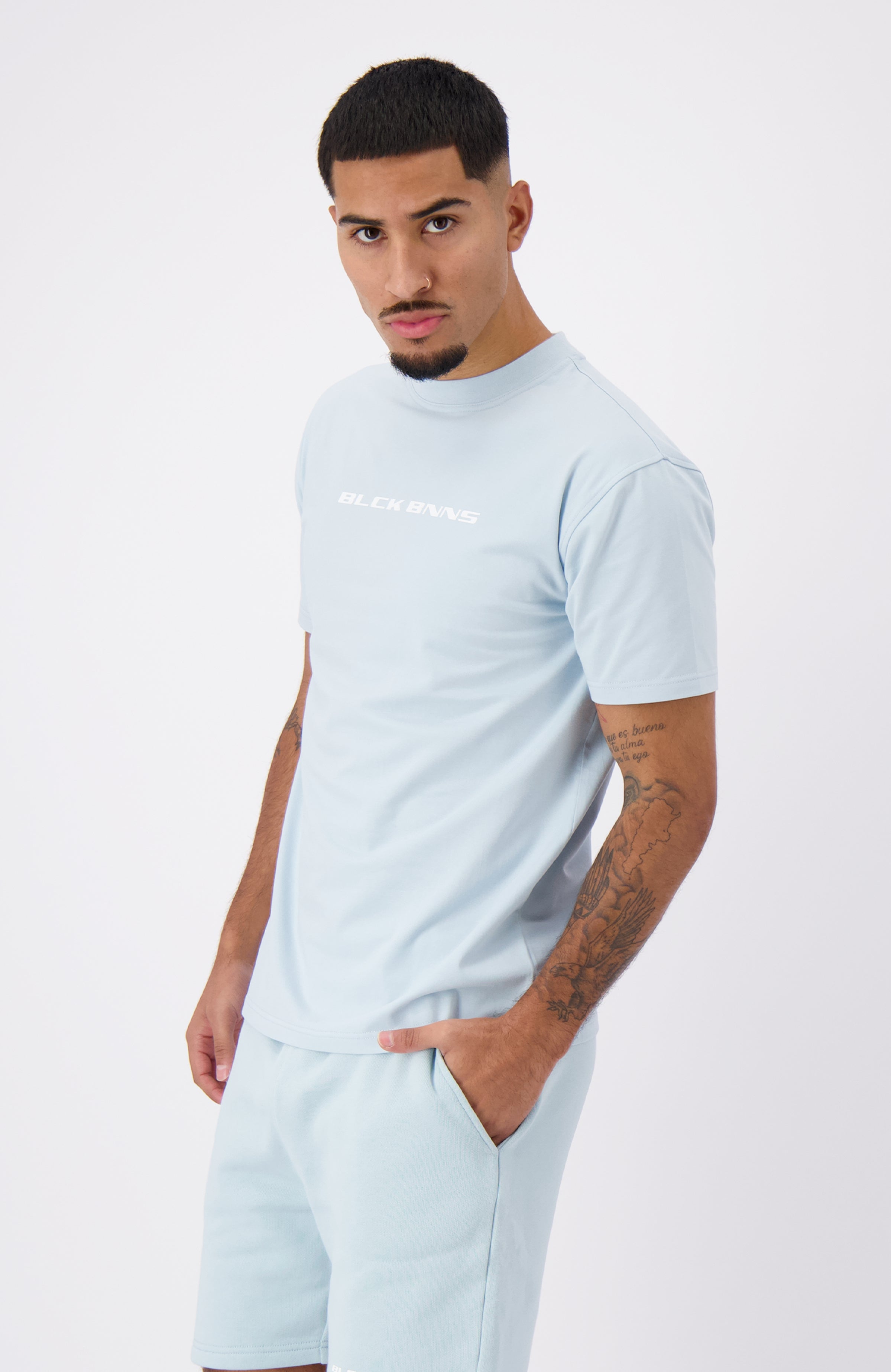 CURSIVE SCRIPT t-shirt | Ijsblauw