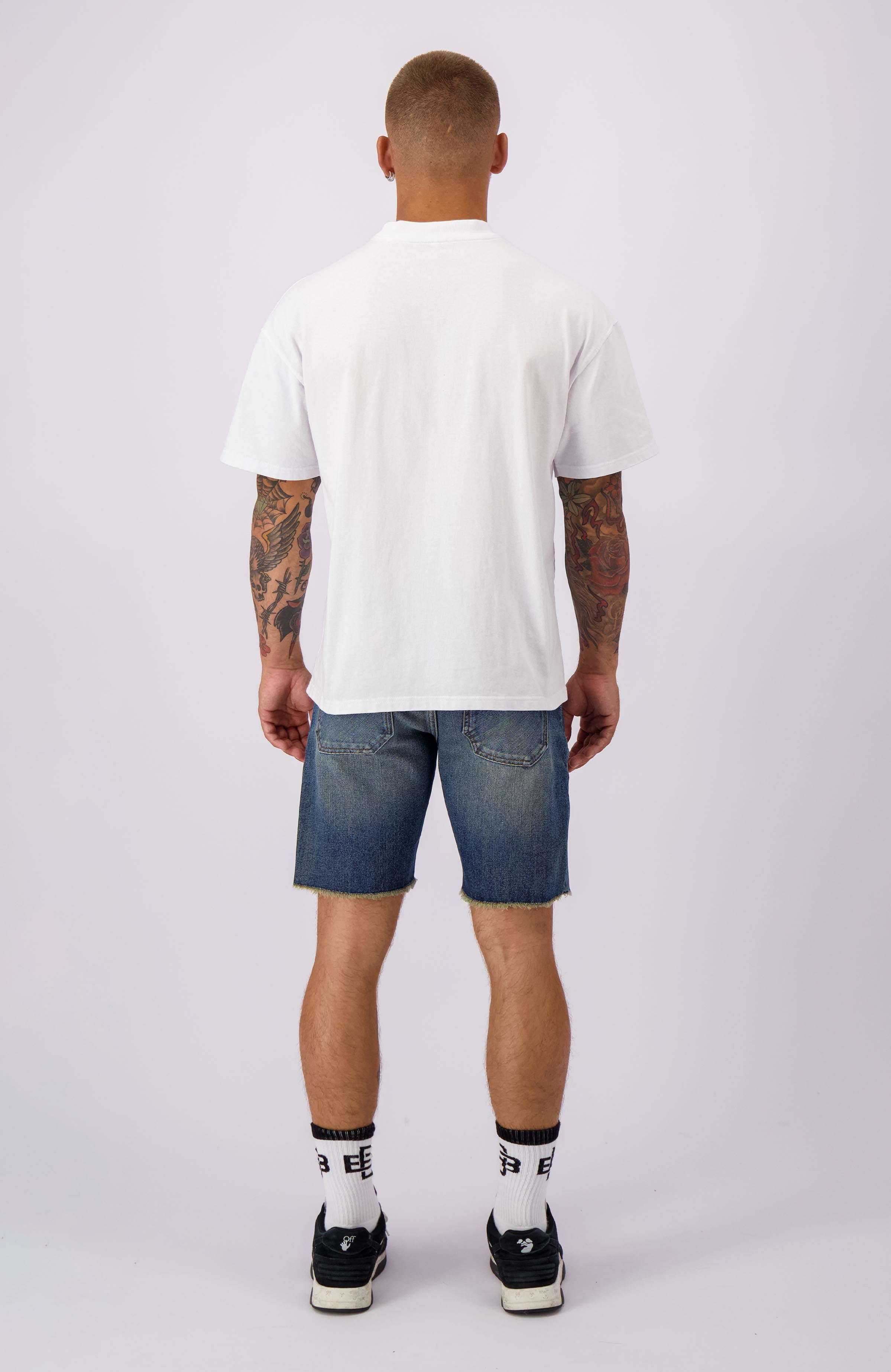 CUT OFF  DENIM SHORTS | Donkerblauw