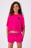 JR. GRL GEKROPPELD t-shirt | Roze