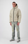 BLOCK PUFFER JACKET | Zand