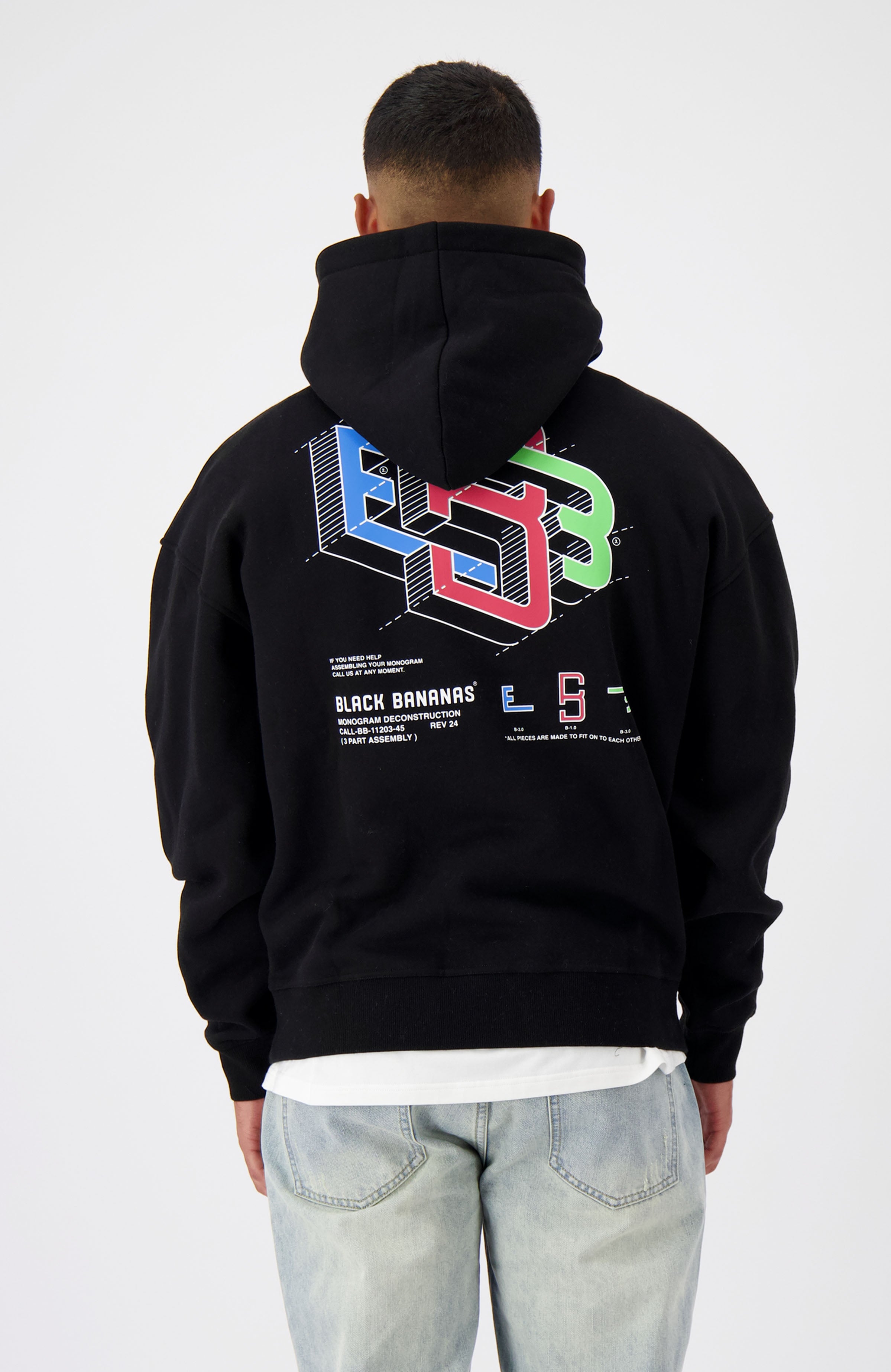 <br>DECONSTRUCTION HOODIE | Zwart