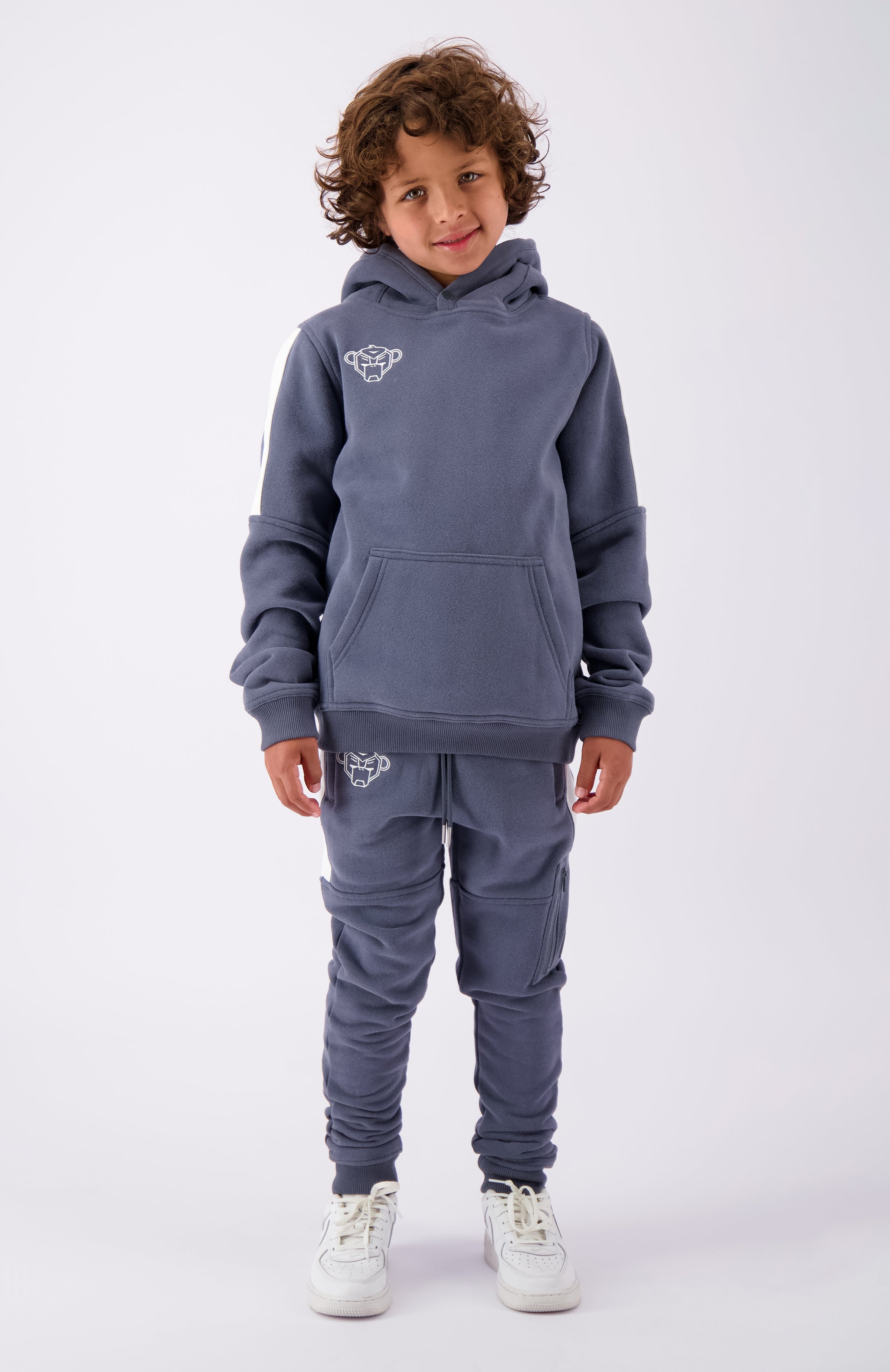 JR STRIPE HOODY Grijs