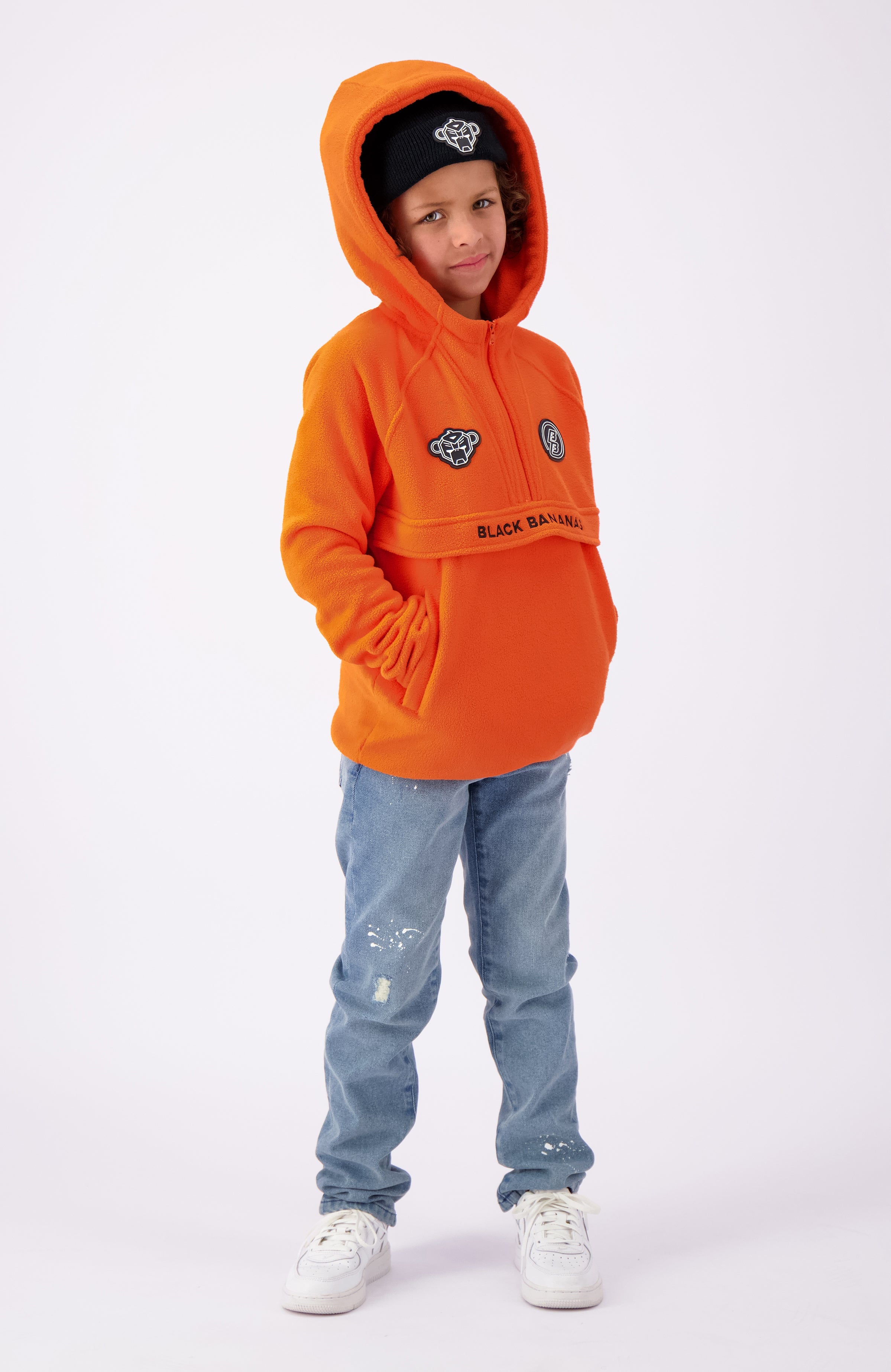 JR ANORAK FLEECE HOODY | Oranje