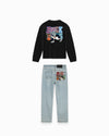 KIDS DRIBBLE LONGSLEEVE SET | Zwart