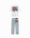 KIDS DRIBBLE T-SHIRT SET | Wit