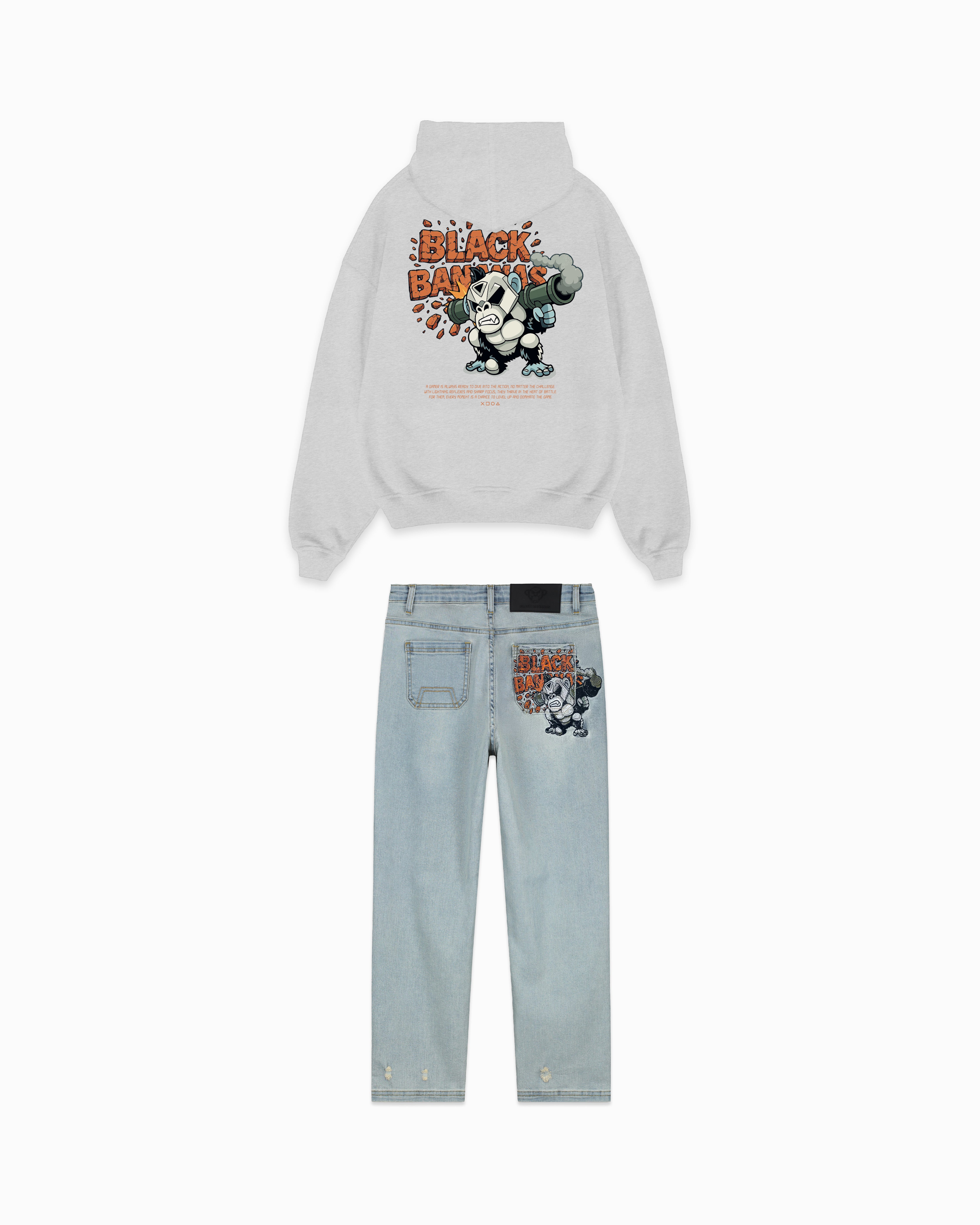 KINDEREN EXPLODE HOODIE SET | GEMÊLEERD GRIJS