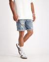 DISTRESSED DENIM SHORTS | Blauw
