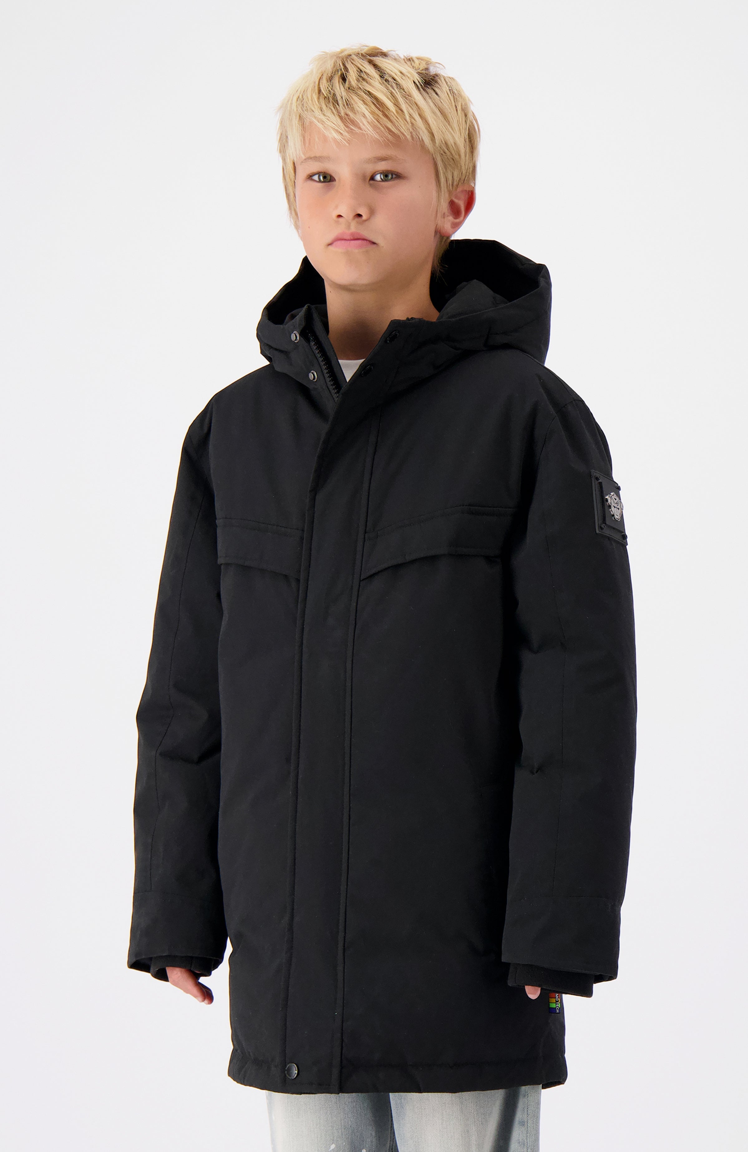 JR. PARKA PLATE JACKET | Zwart