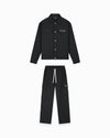 TWILL RIPPED SET | Zwart