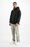 BLANK GEWASTE HOODIE | Zwart