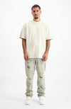 BLANK GEWASTE T-SHIRT | Zand