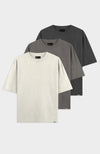 3 PAK - BLANCO GEWASSEN T-SHIRT