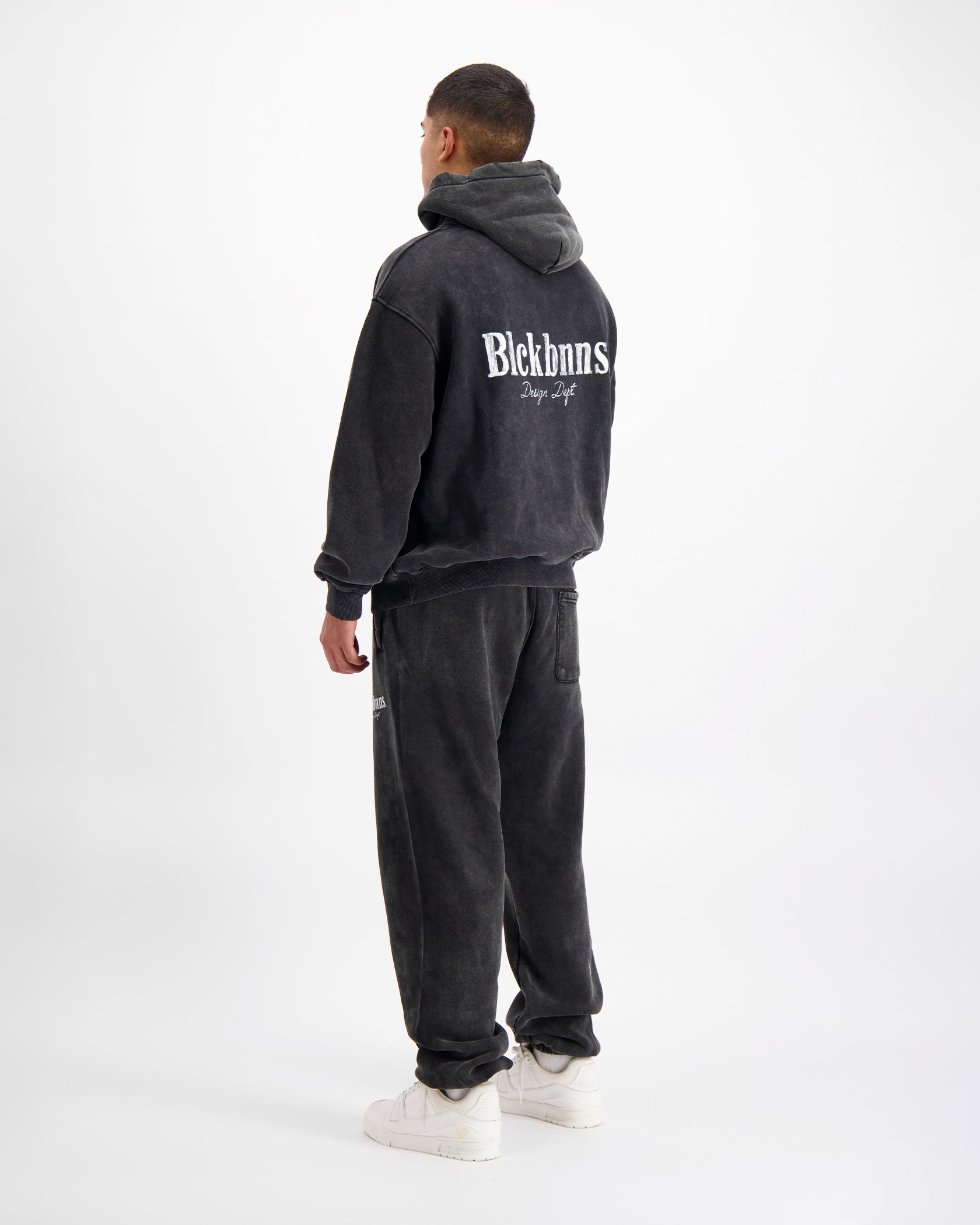 BRUSH GEWASSEN SWEATSUIT | Zwart