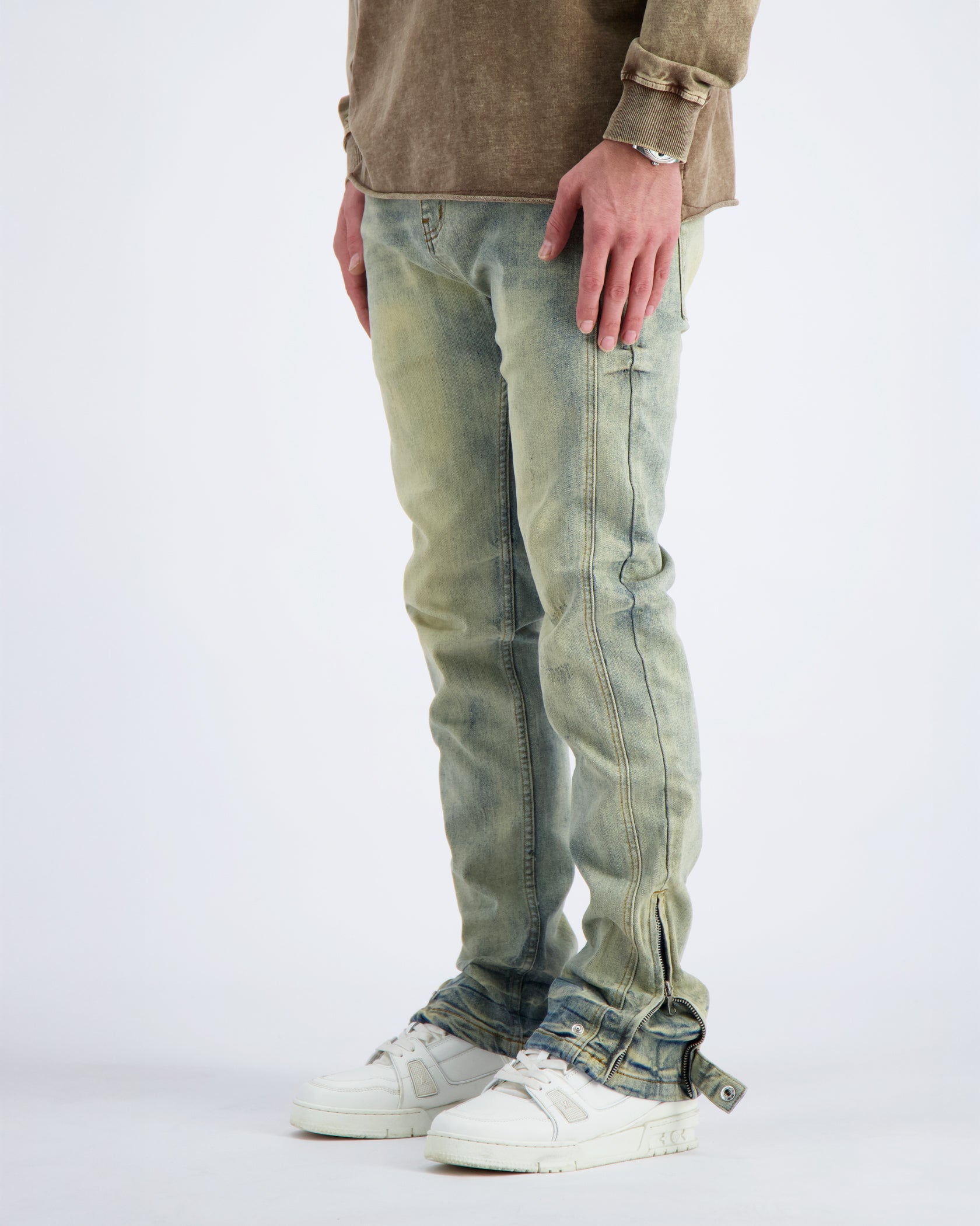 SLIM SEAM DENIM | Blauw