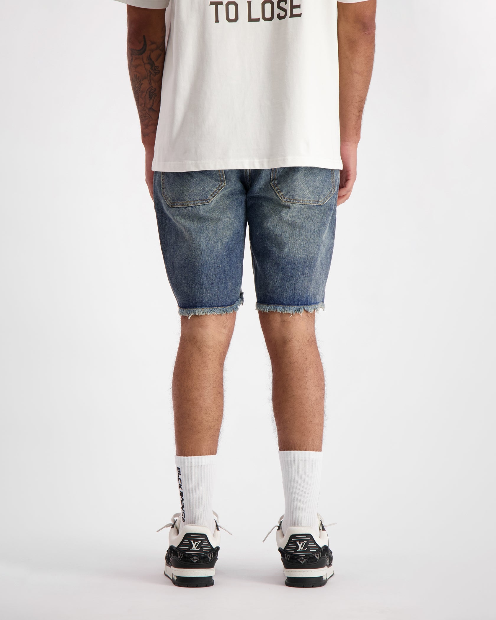 CUT OFF  DENIM SHORTS | Donkerblauw