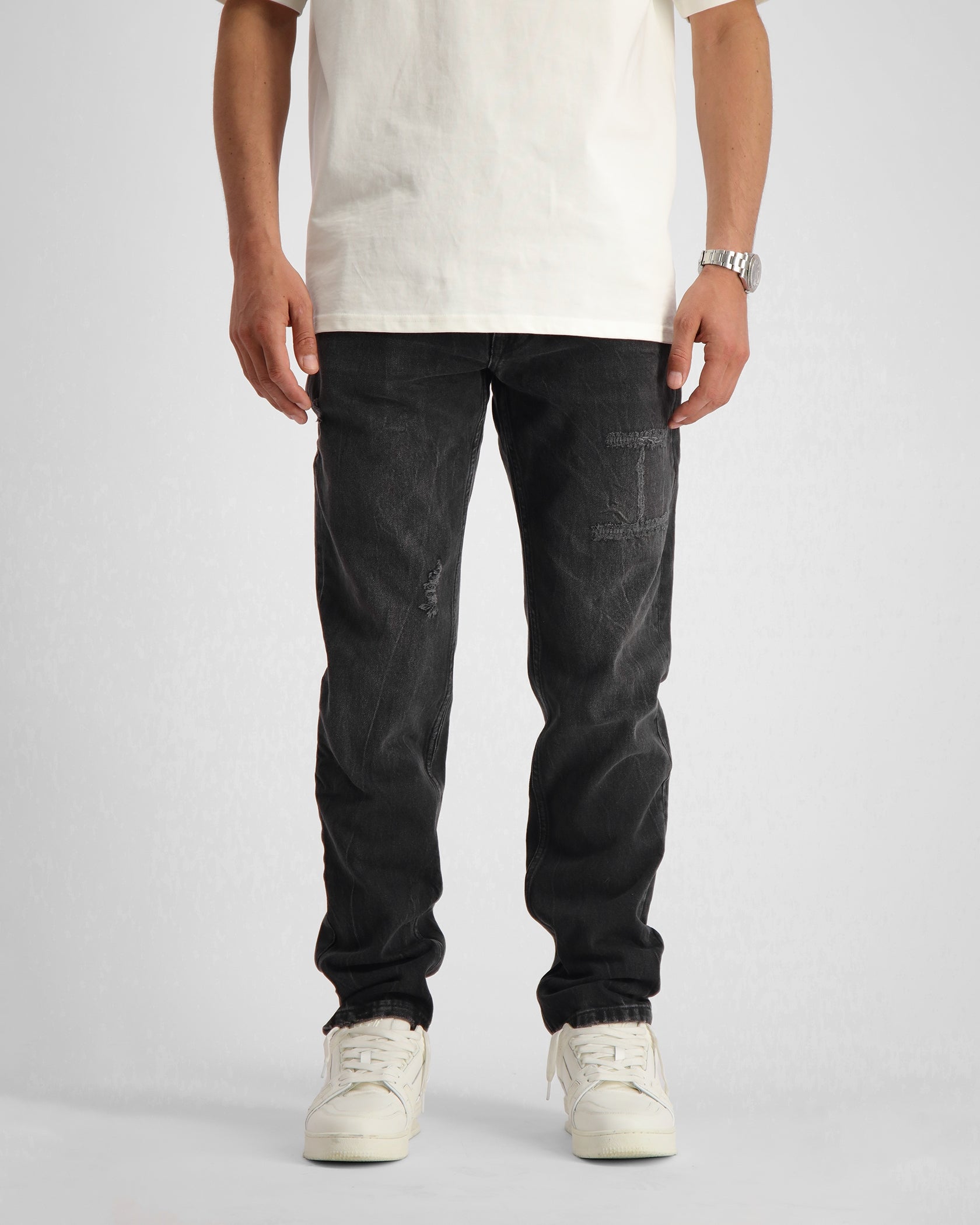 verwoest denim | zwart gewassen