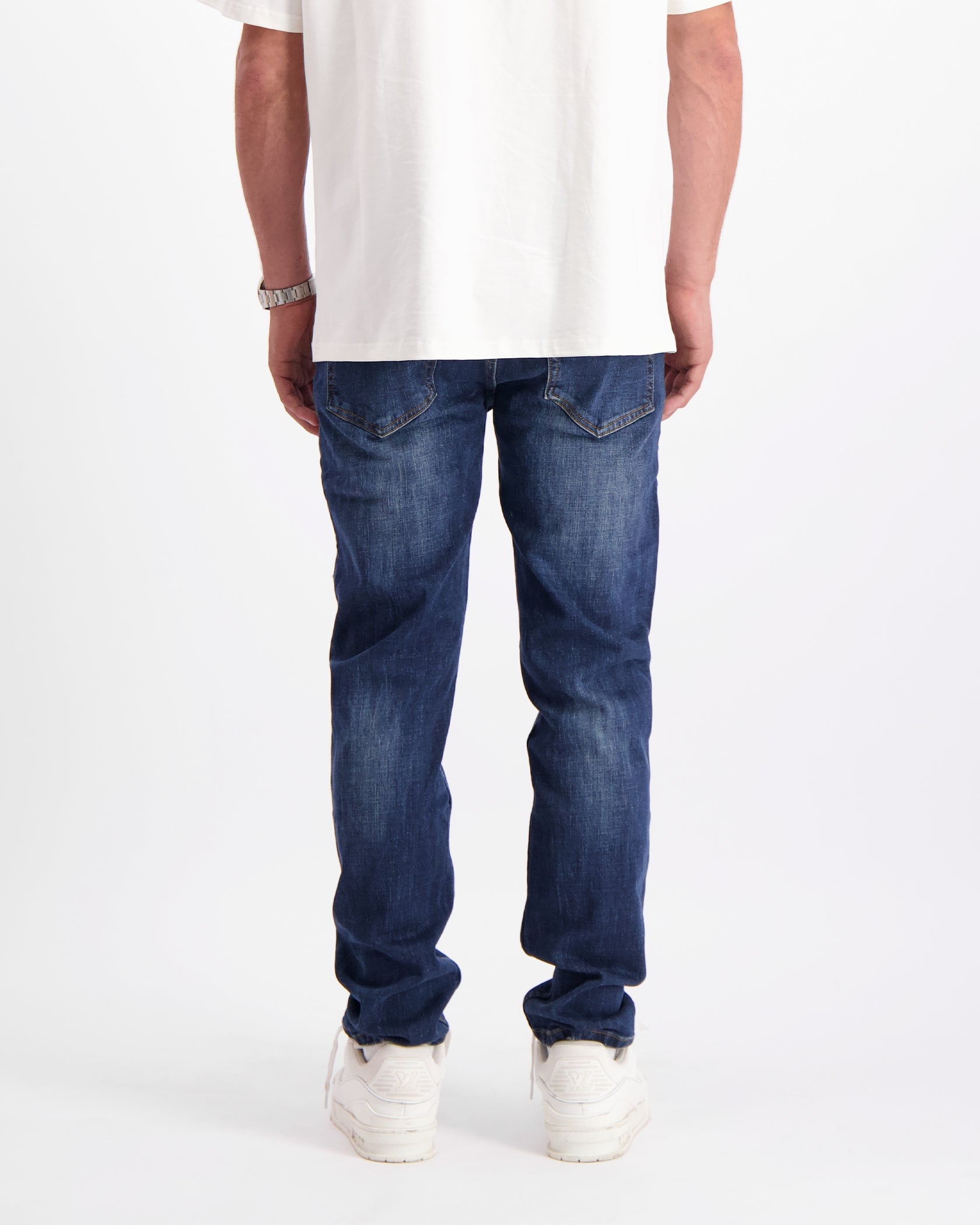 FADED SLIM DENIM | Donkerblauw