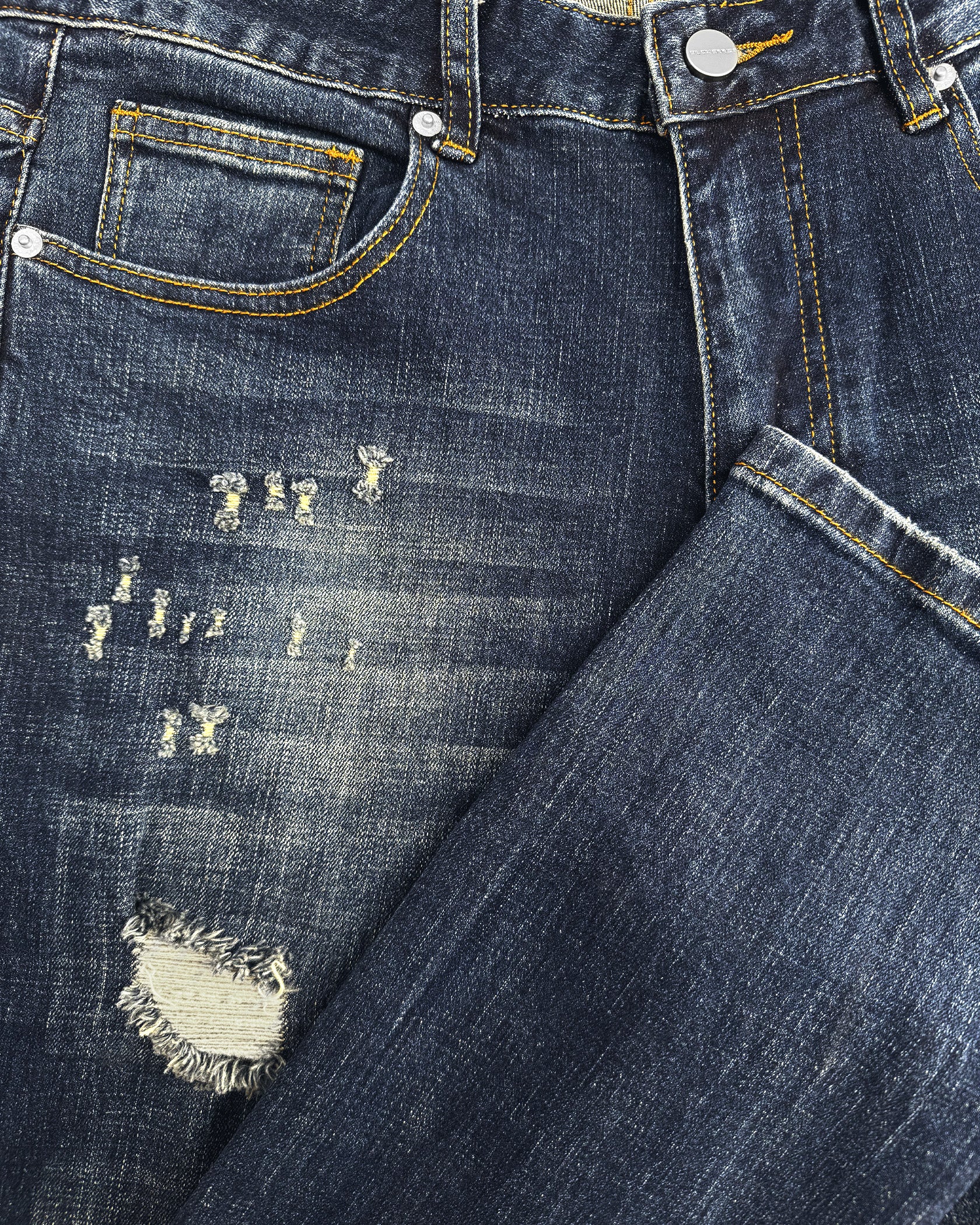 FADED SLIM DENIM | Donkerblauw