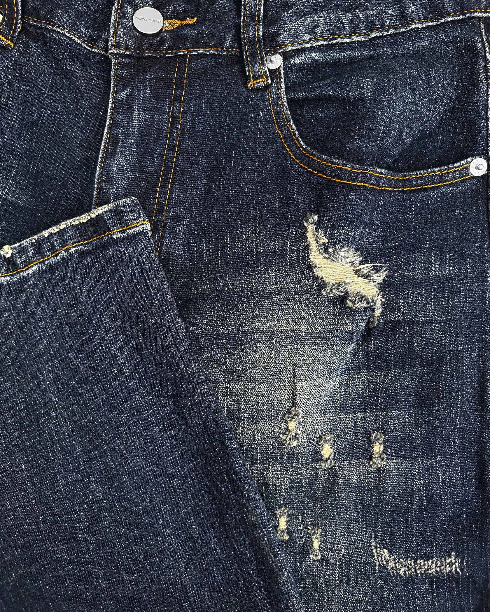 FADED SLIM DENIM | Donkerblauw