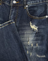 FADED SLIM DENIM | Donkerblauw