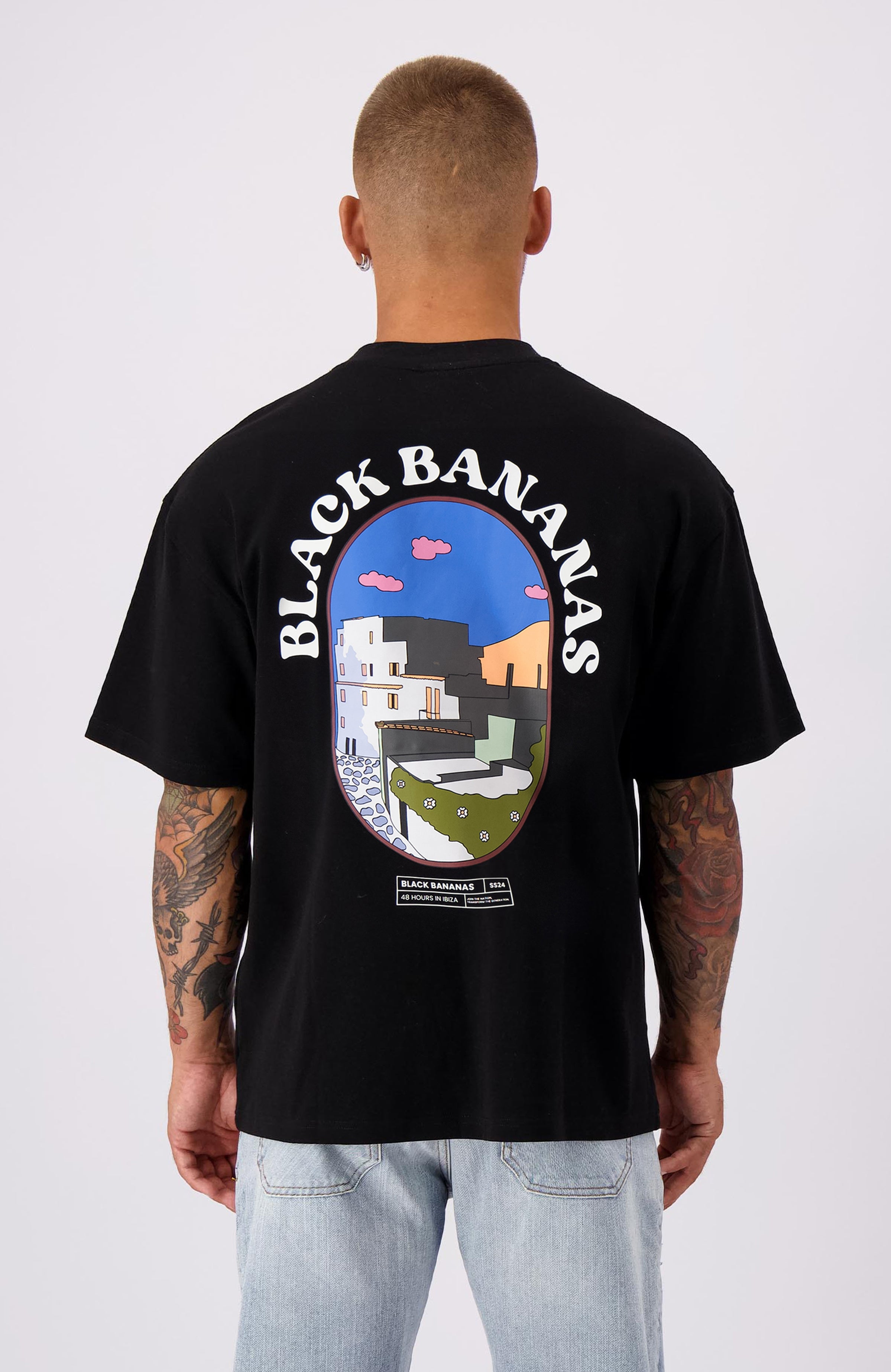 Black bananas shirt zwart sale