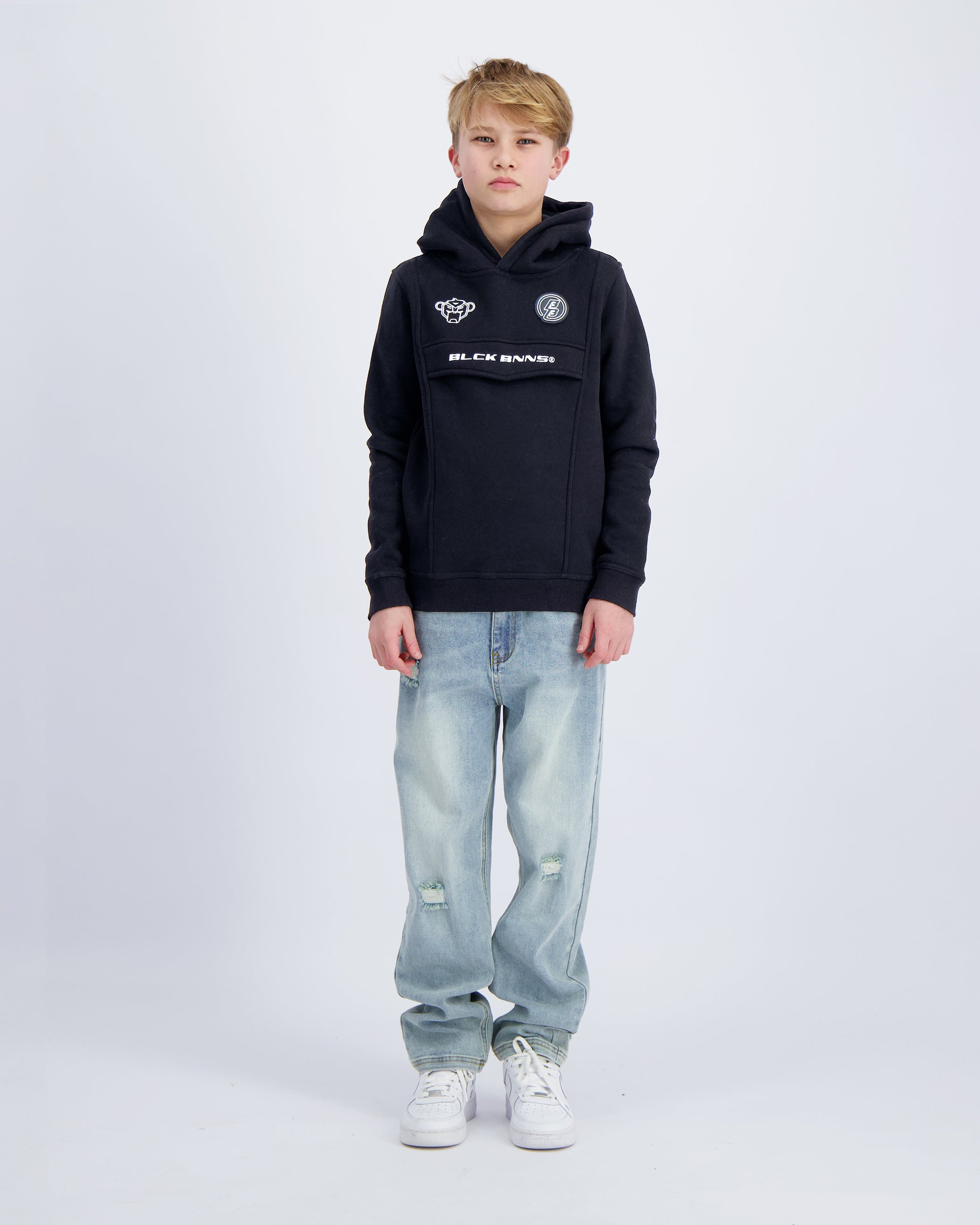 KINDERANORAK MET HOODIE | Zwart