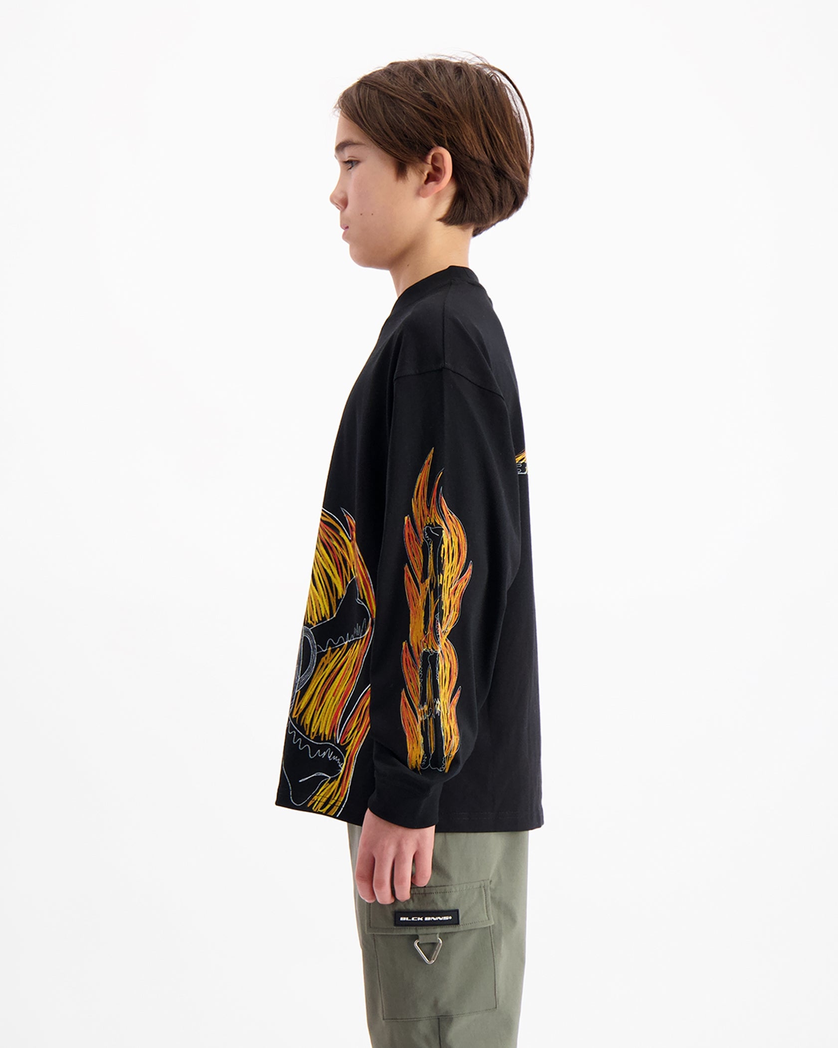 KIDS BLAZE LANGLEEVE T-SHIRT | Zwart