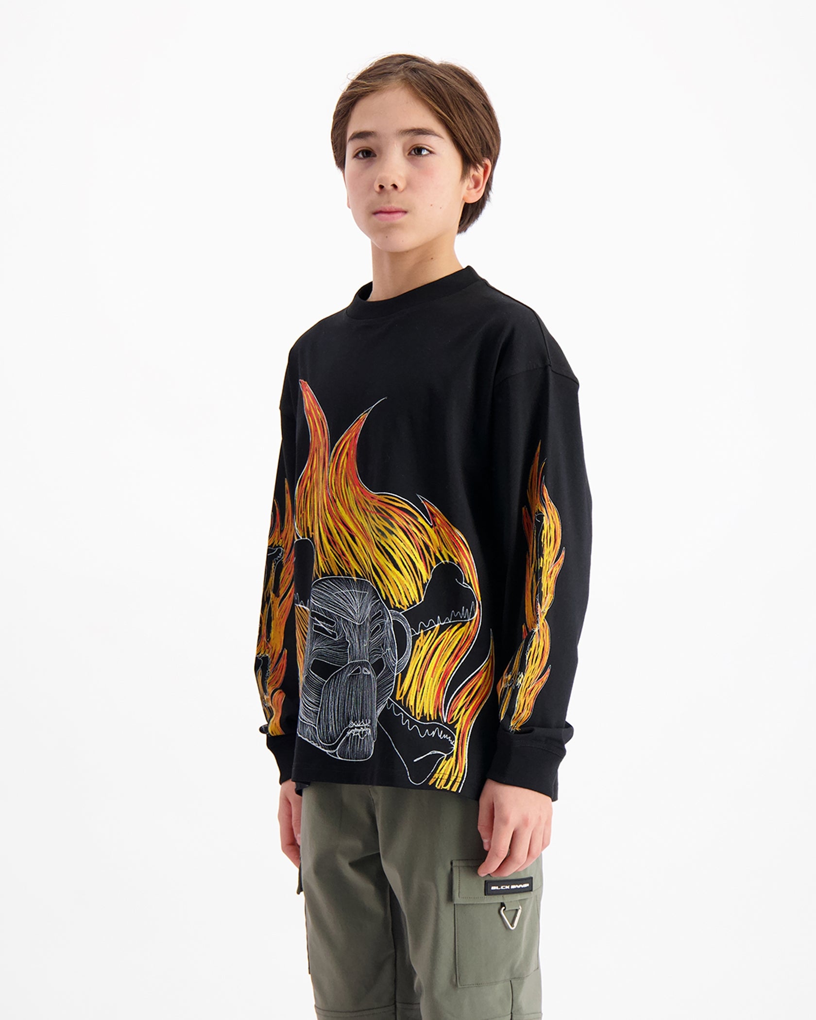 KIDS BLAZE LANGLEEVE T-SHIRT | Zwart