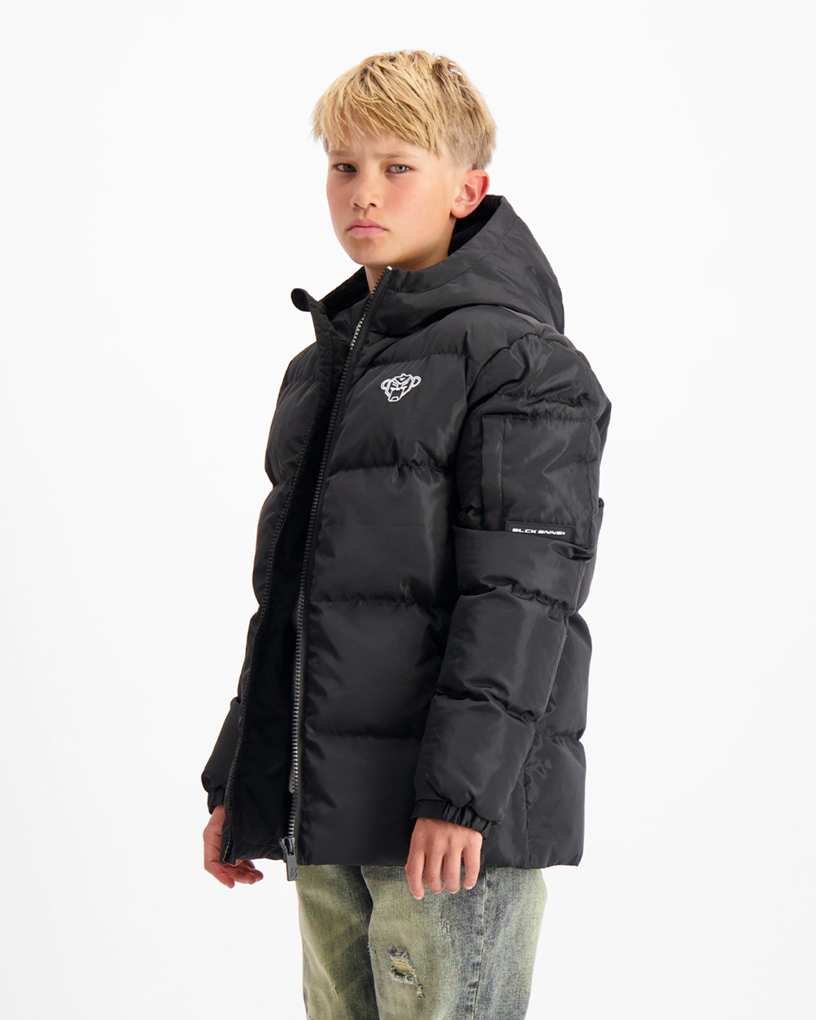 KINDER CONVOY PUFFER JACK | ZWART