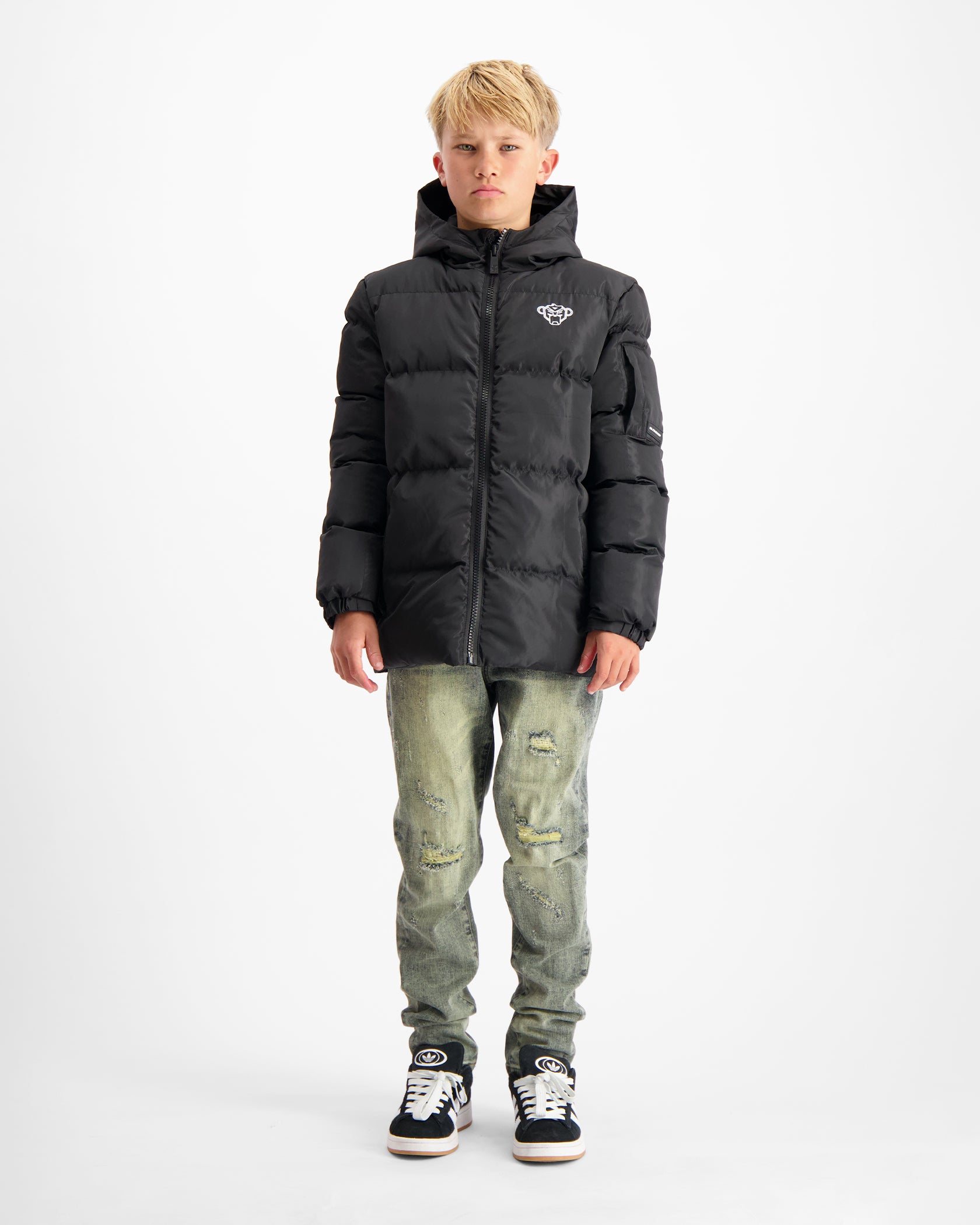KINDER CONVOY PUFFER JACK | ZWART
